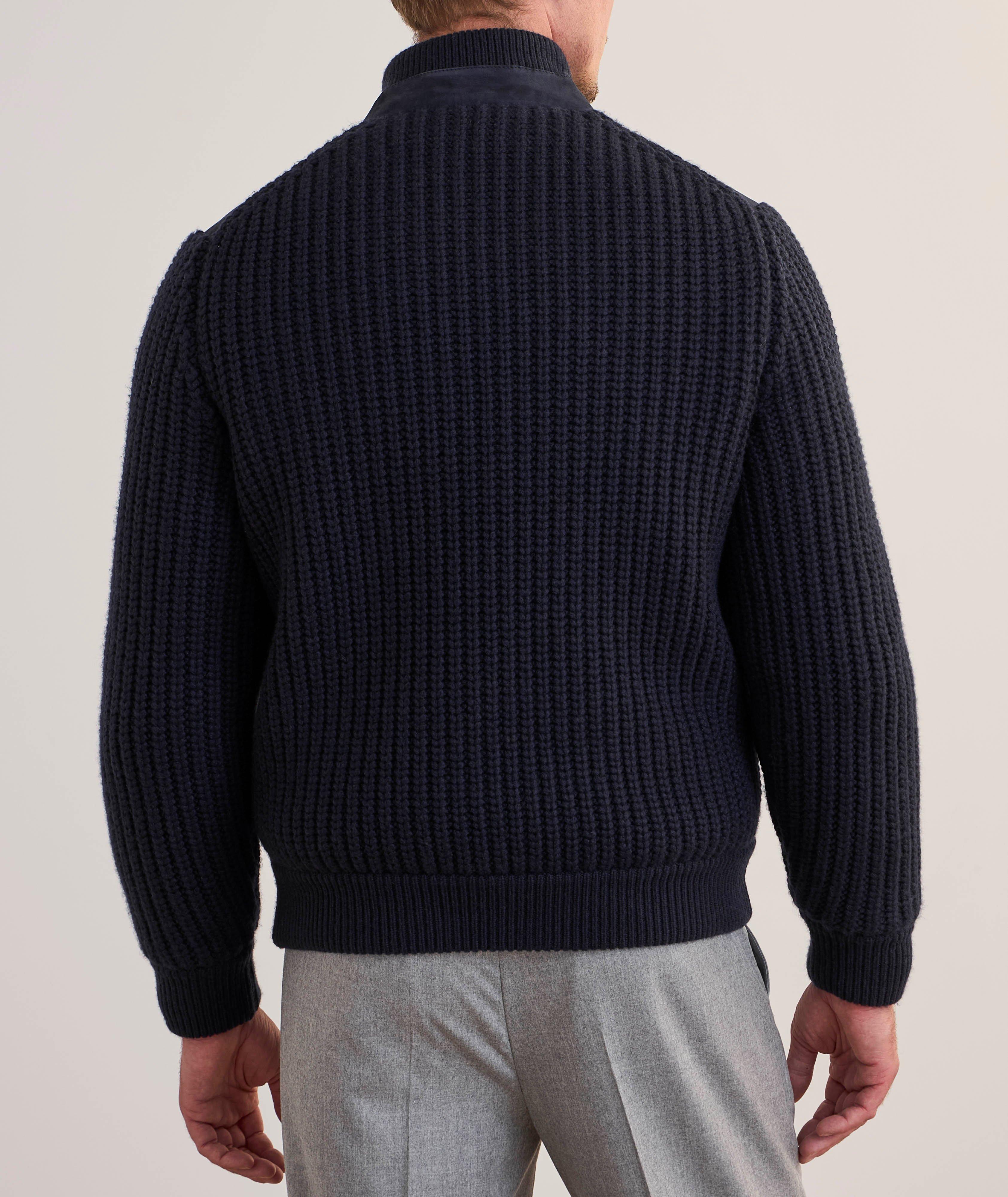 Leather & Cashmere Knit Hybrid Jacket image 2