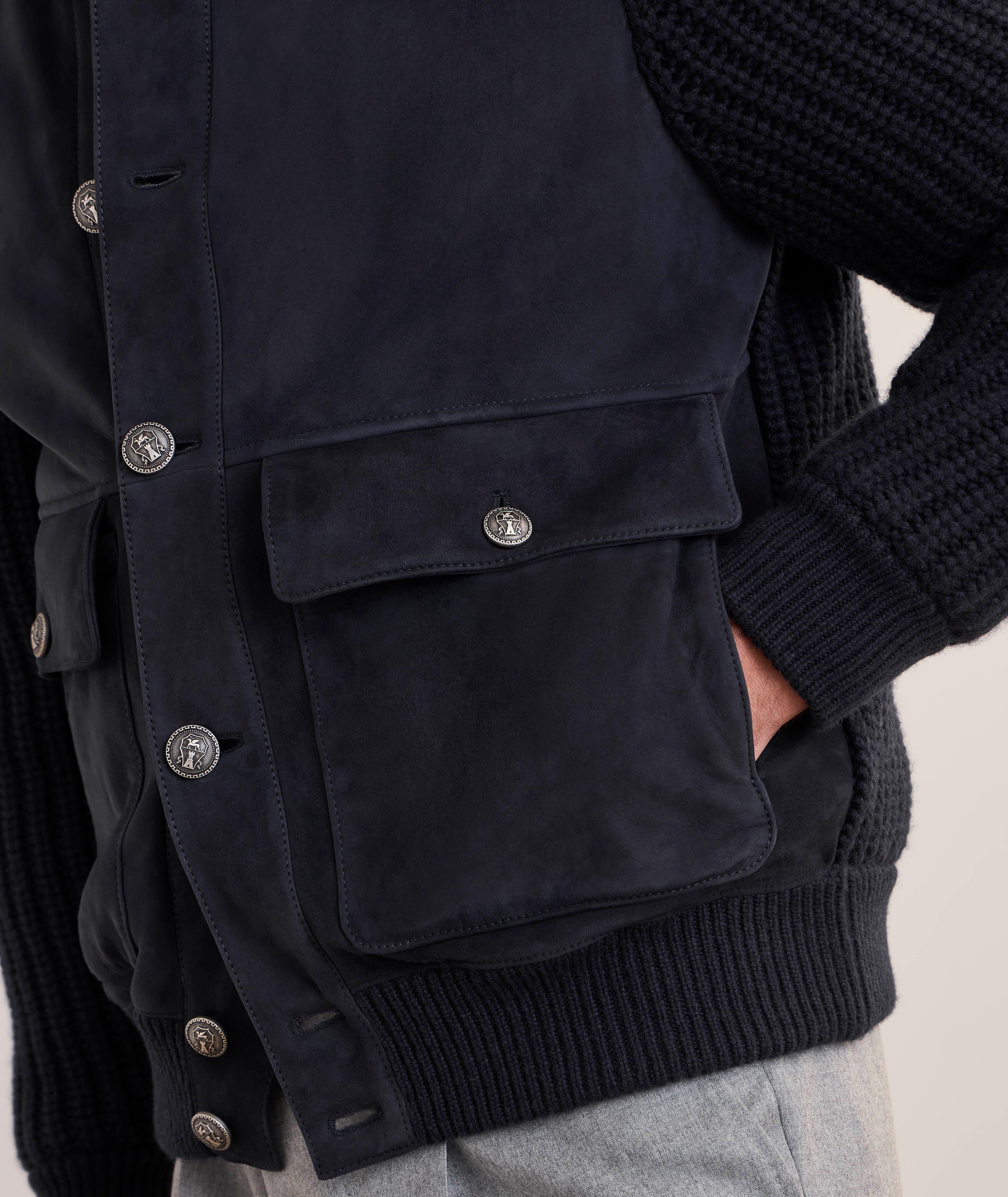 Leather & Cashmere Knit Hybrid Jacket image 4