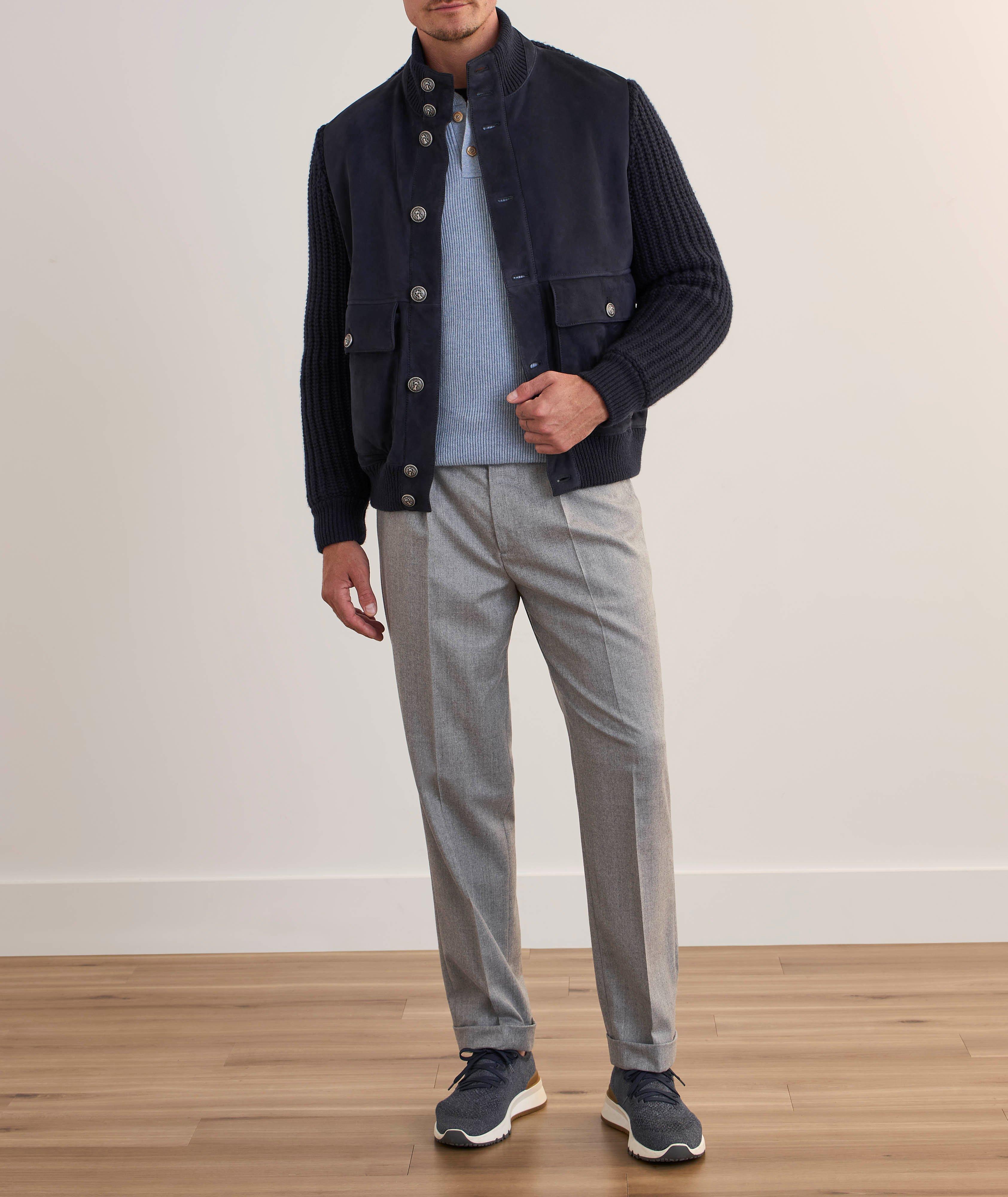 Leather & Cashmere Knit Hybrid Jacket image 6