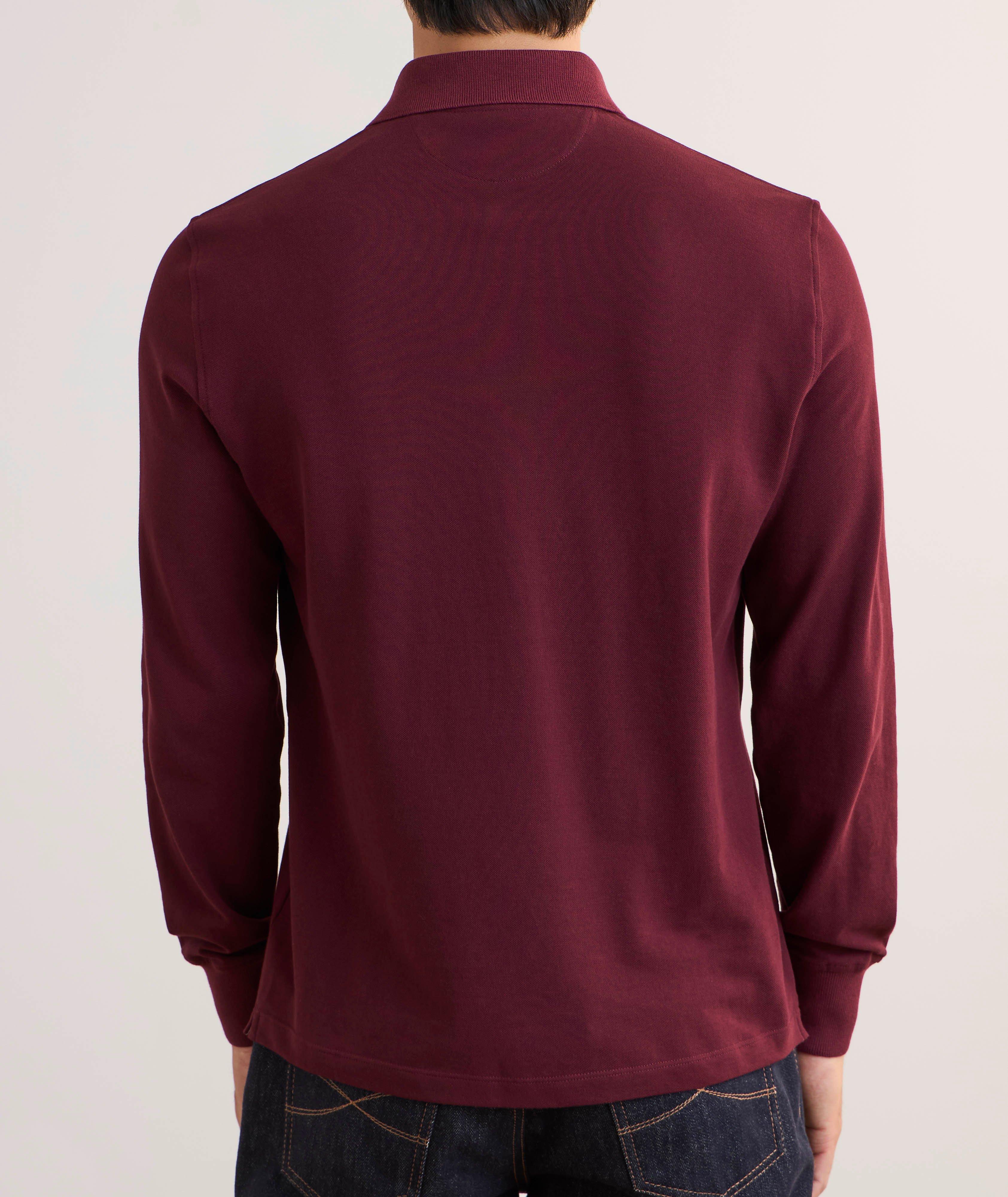 Cotton Piqué Long-Sleeve Polo image 2