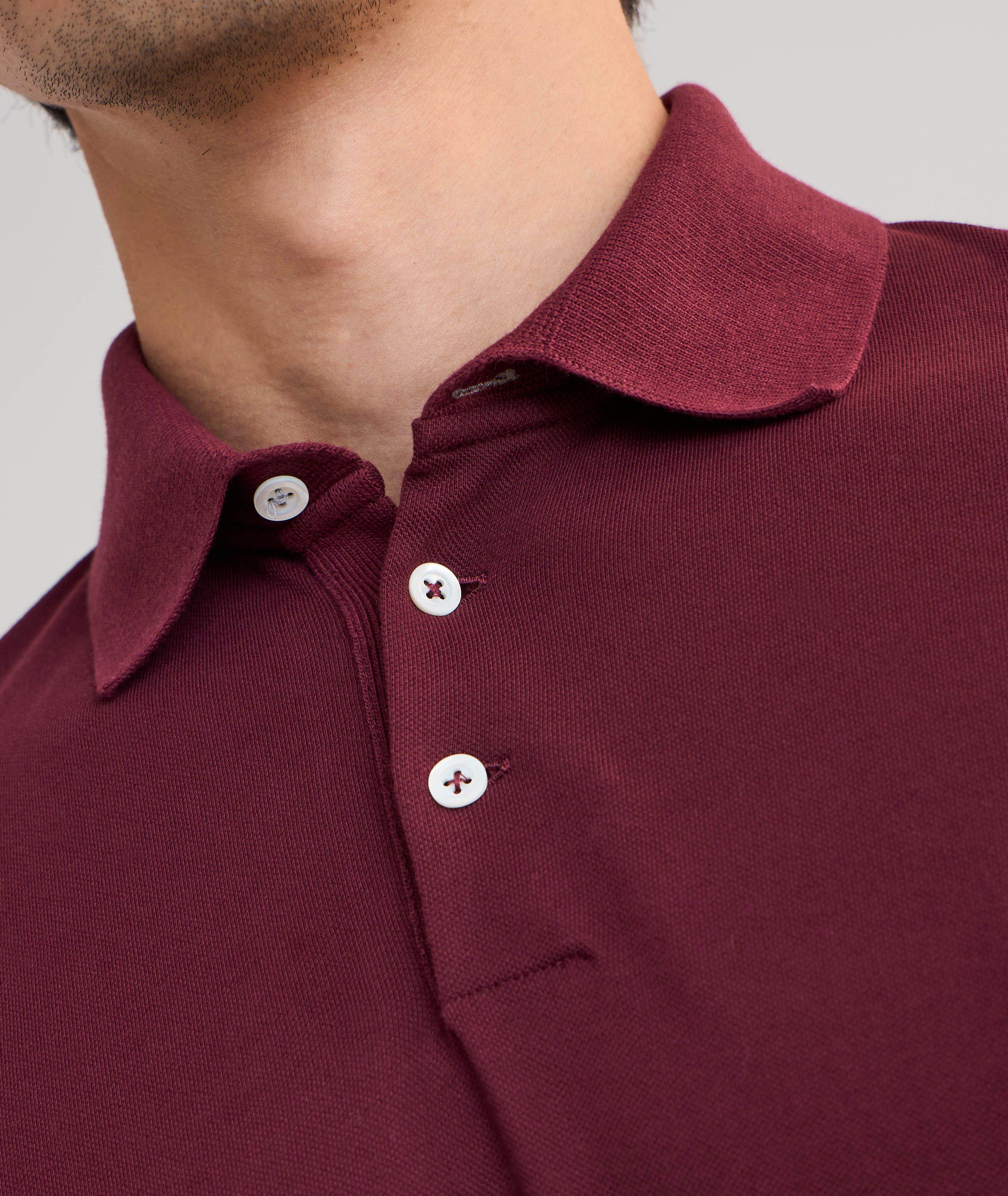 Cotton Piqué Long-Sleeve Polo image 3