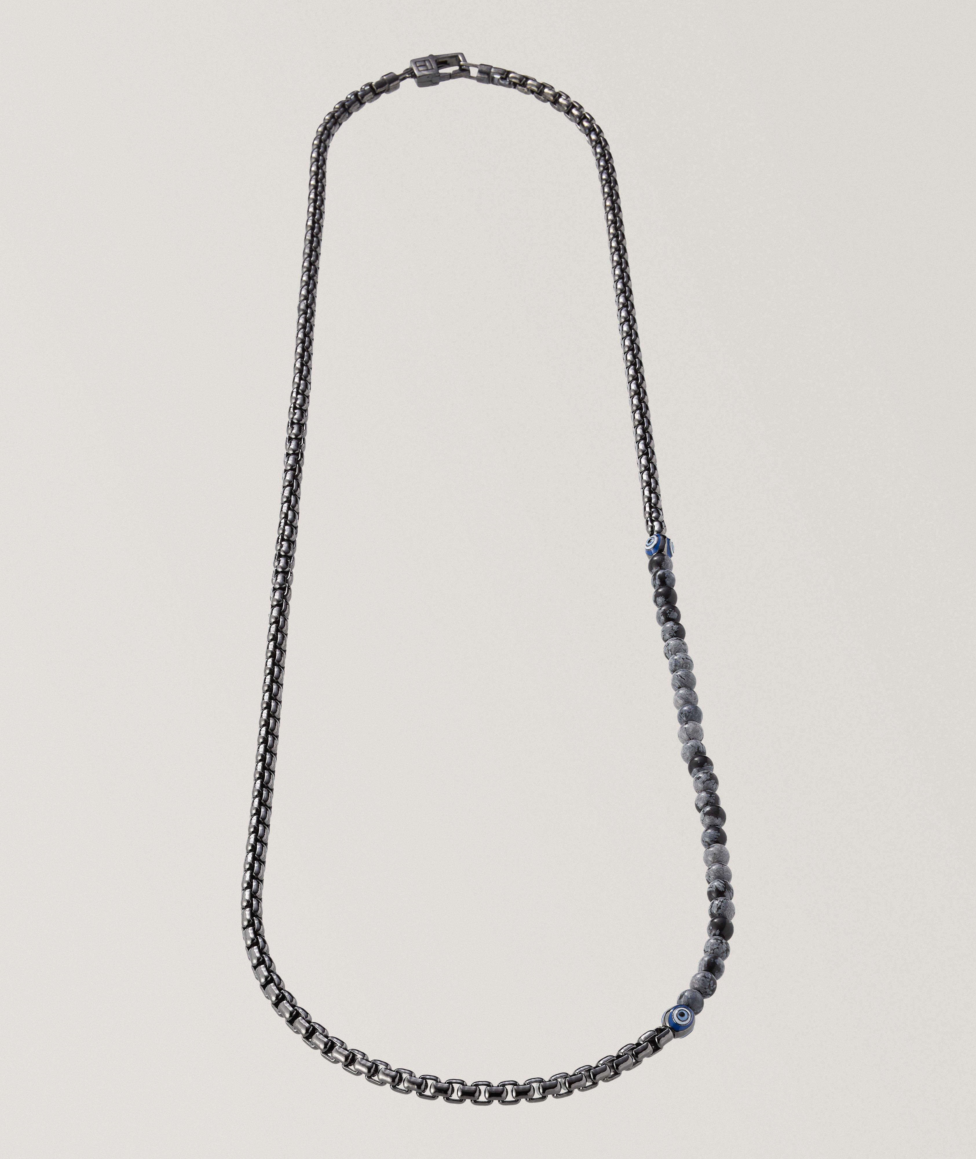Collier en argent sterling à billes en forme d’œil Milos image 0