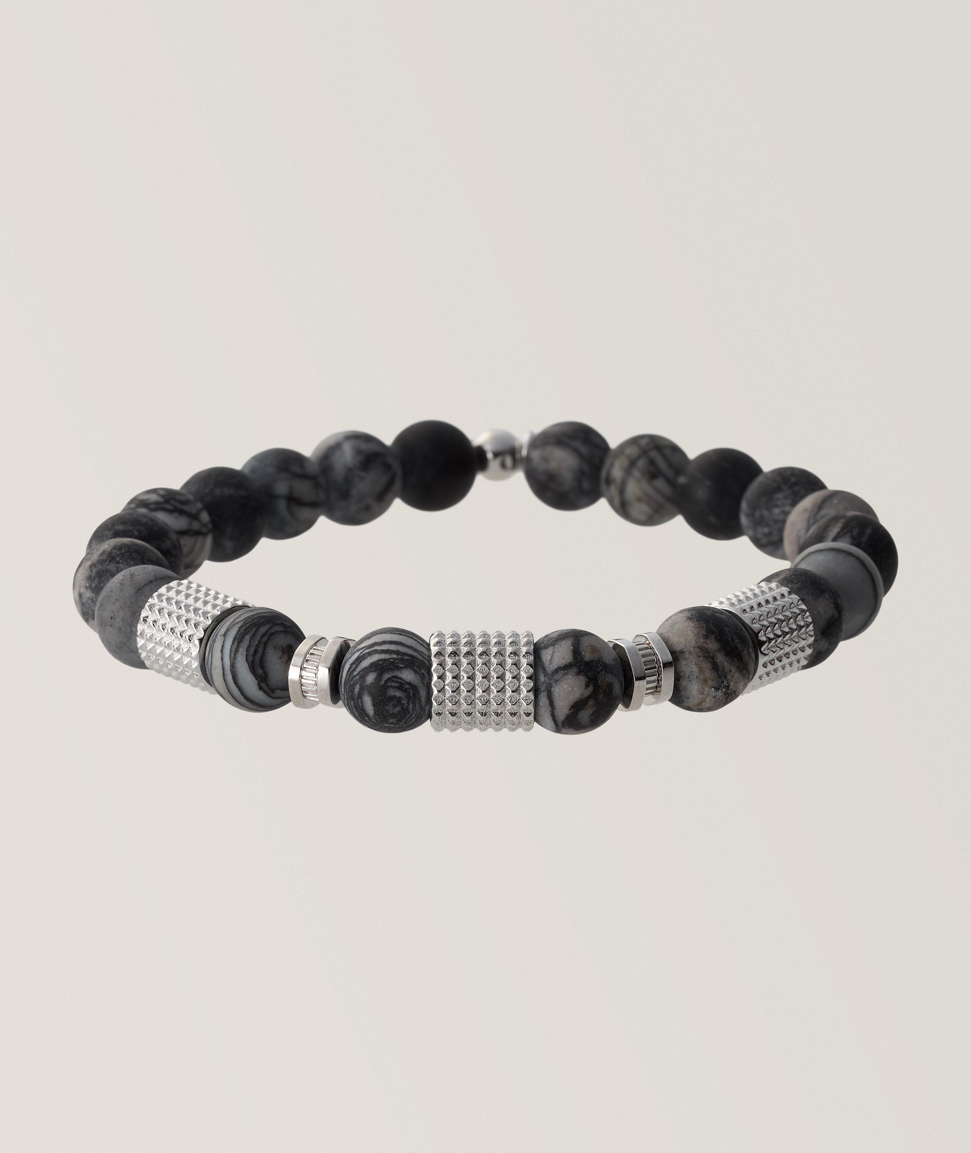 Bracelet de billes de jaspe panaché image 0