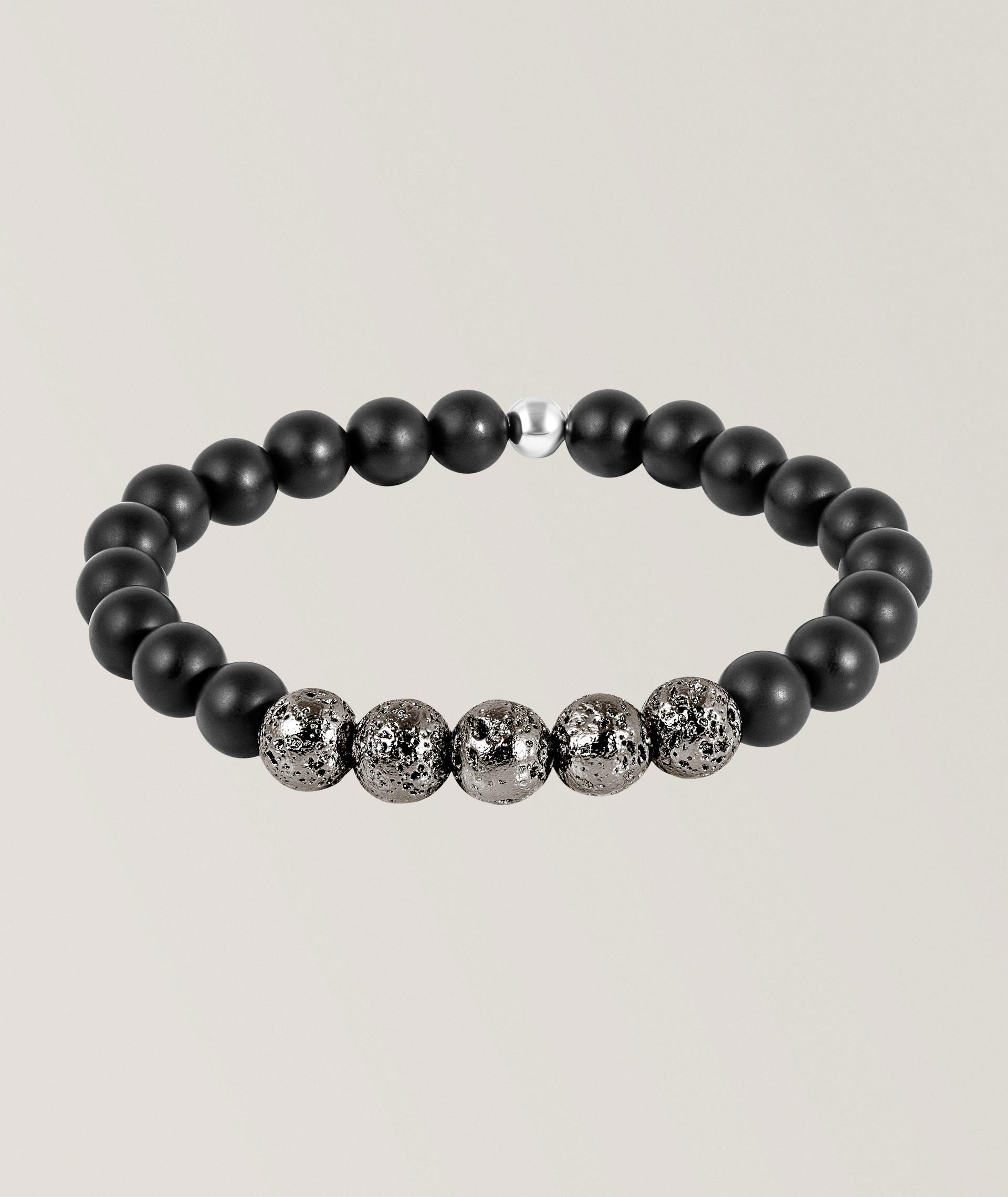 Bracelet de billes d’agate et de lave image 0