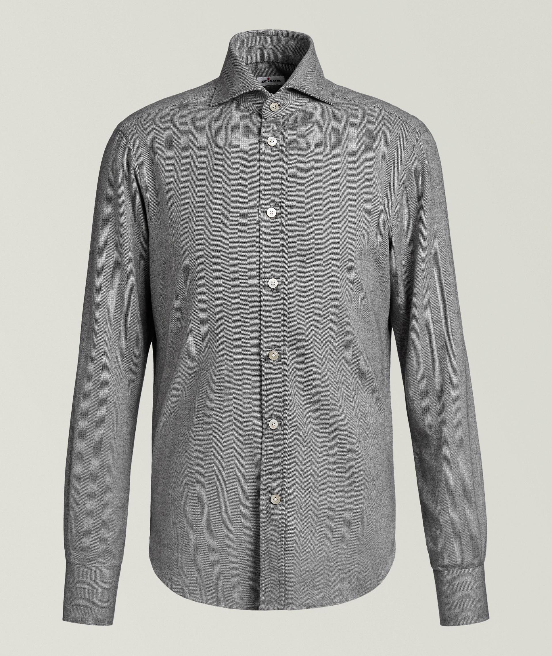 Herringbone Brushed Cotton Shirt  image 0