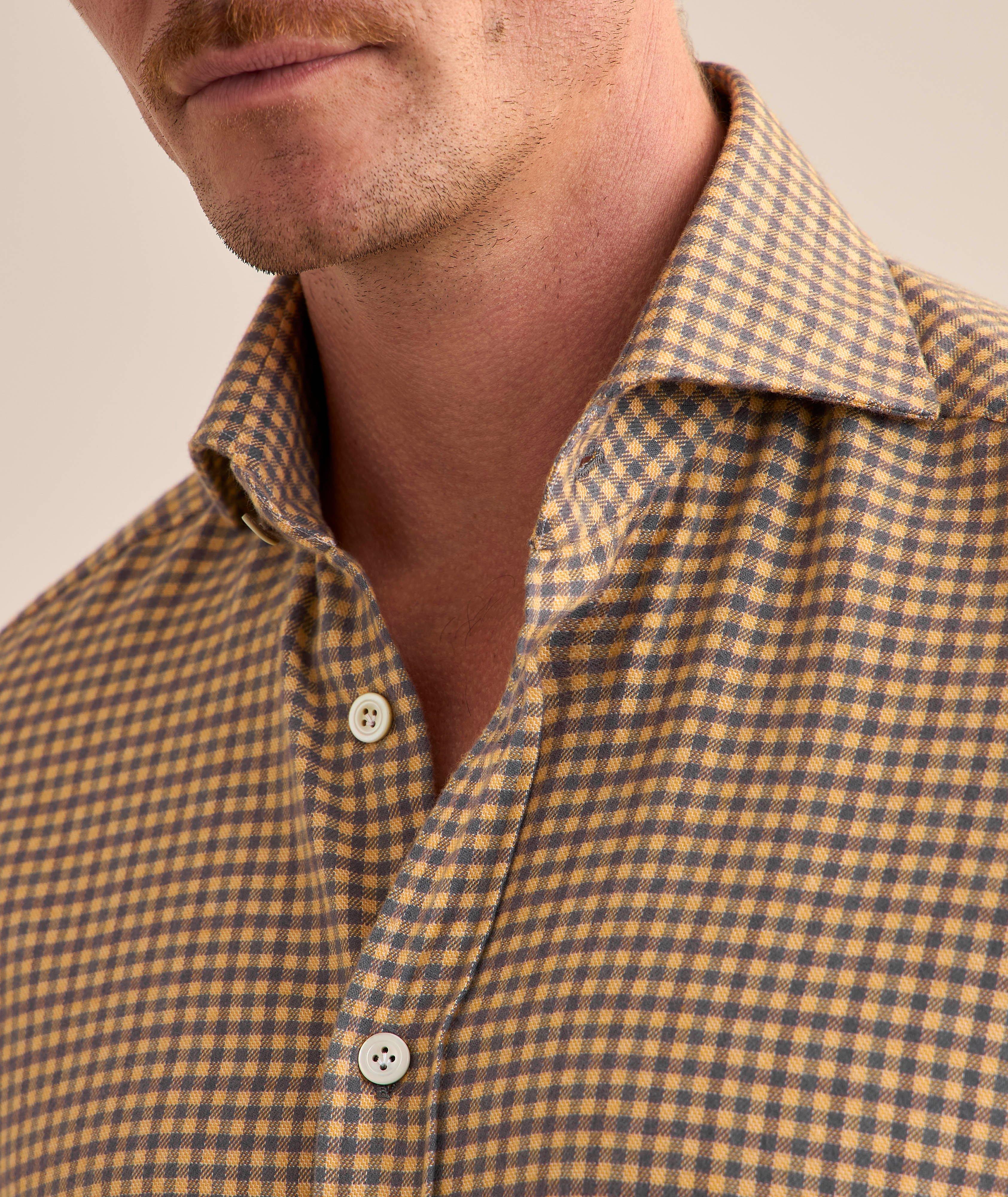 Gingham Check Brushed Cotton Shirt  image 3