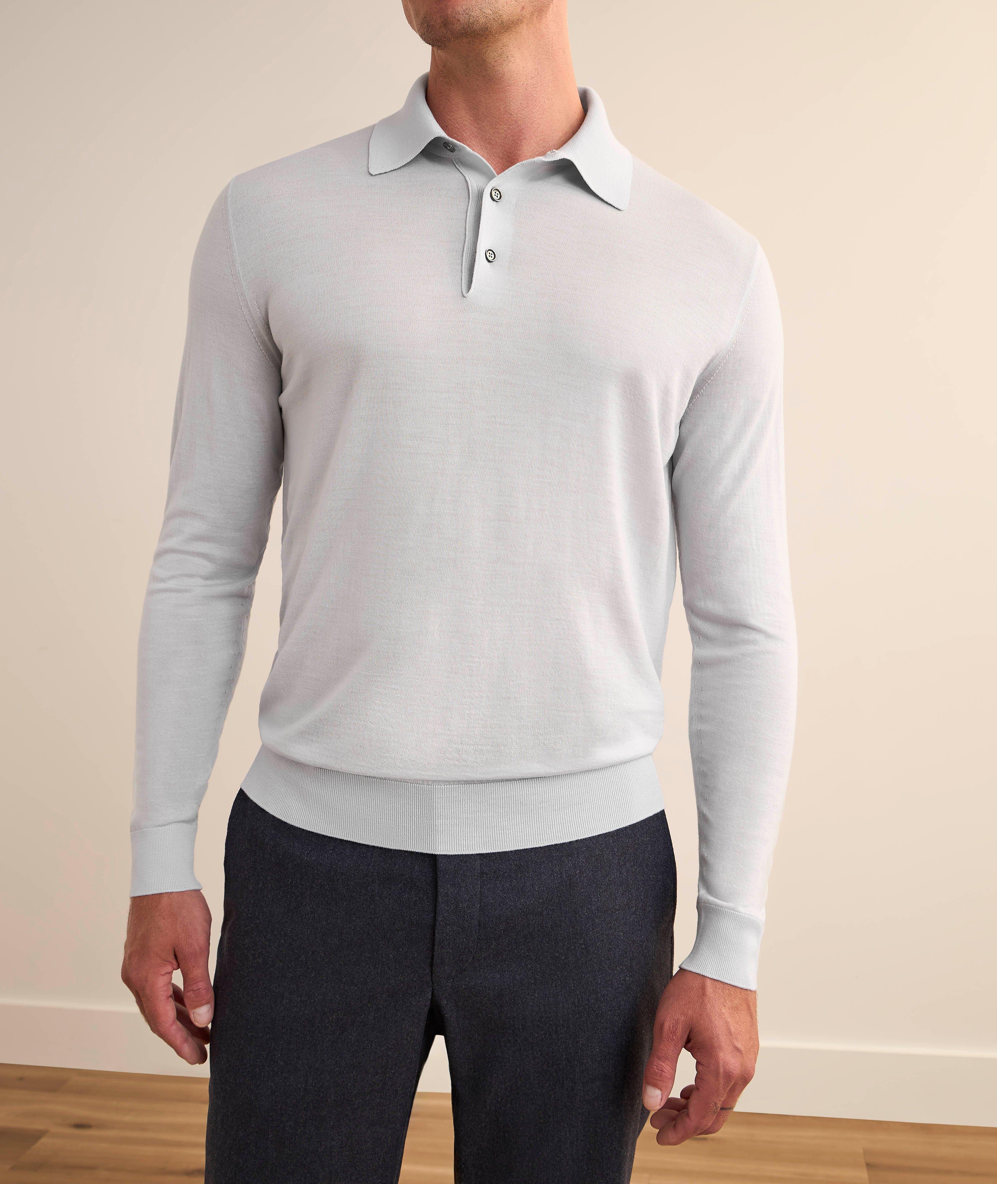 Marled Wool Knit Polo image 1