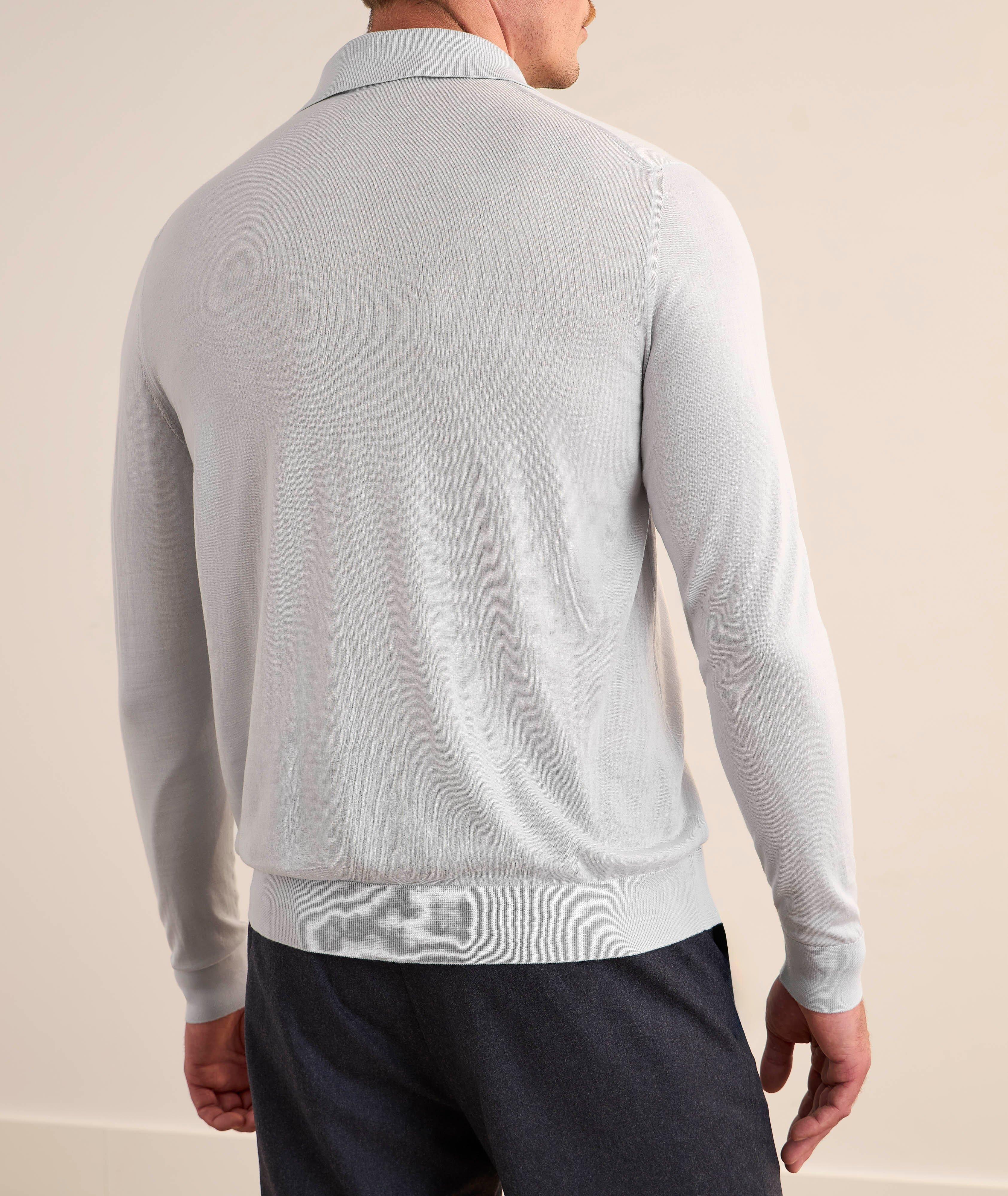Marled Wool Knit Polo image 2