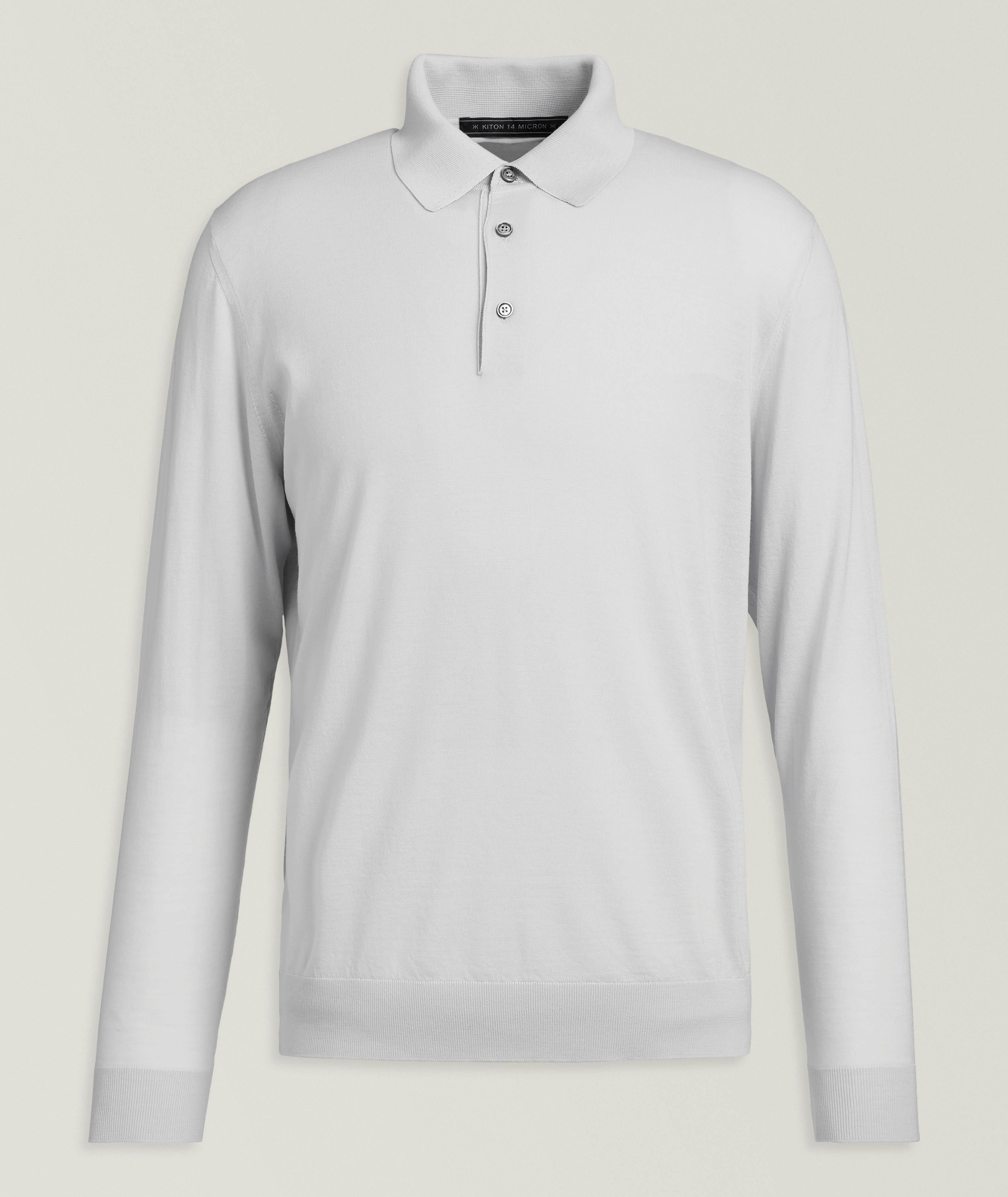 Marled Wool Knit Polo image 0