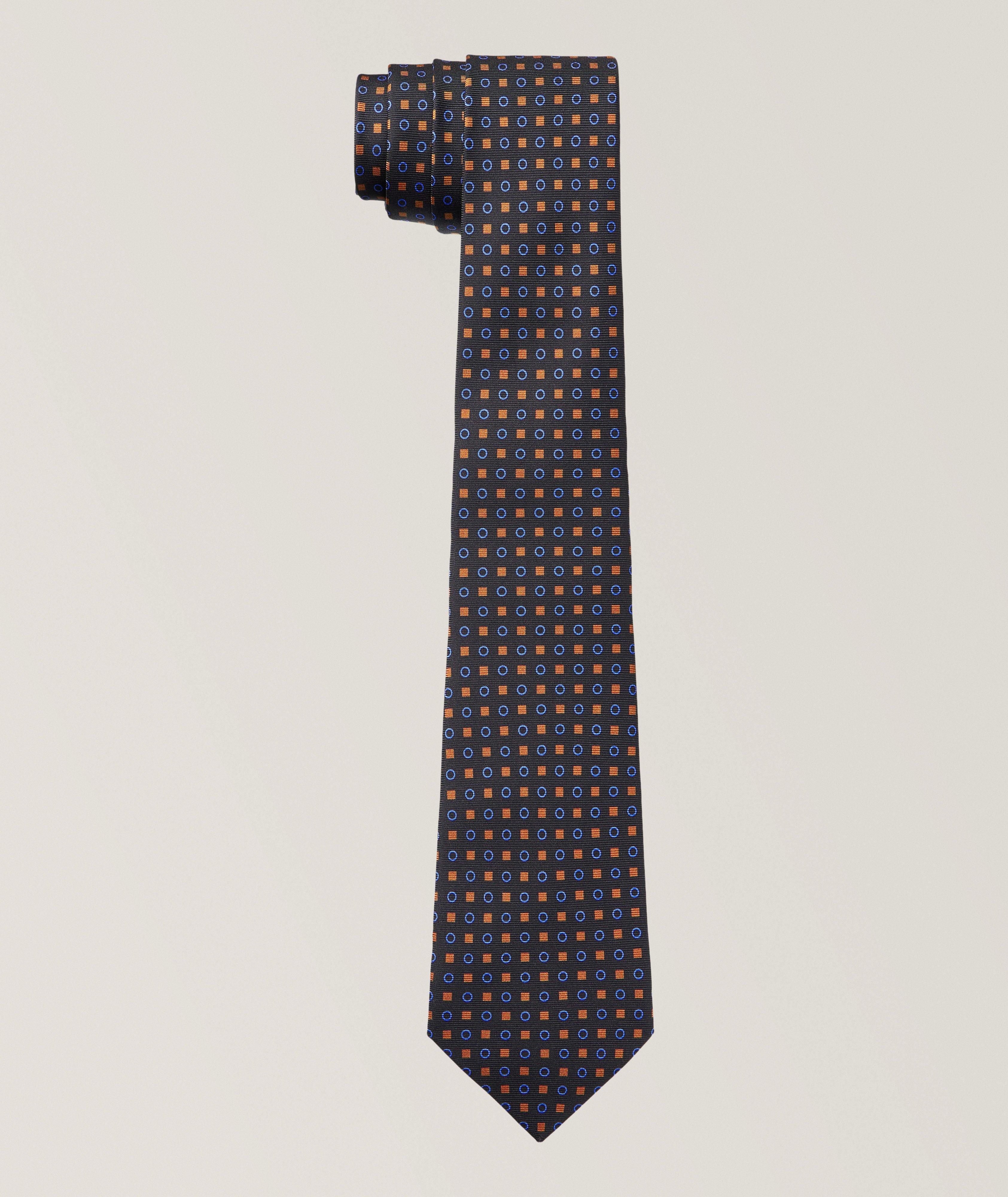 Geometric-Print Silk Tie  image 0