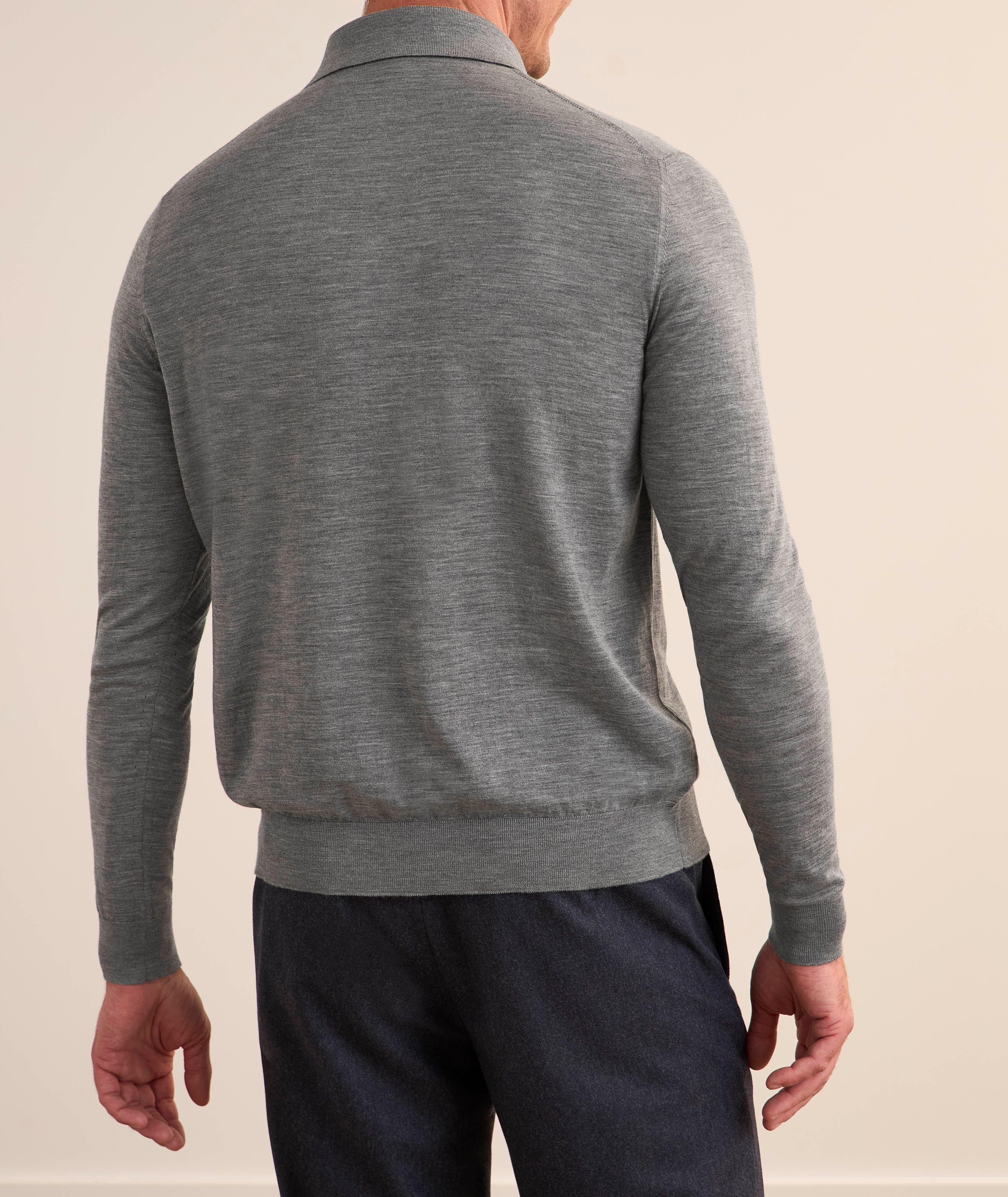 Marled Wool Knit Polo image 2