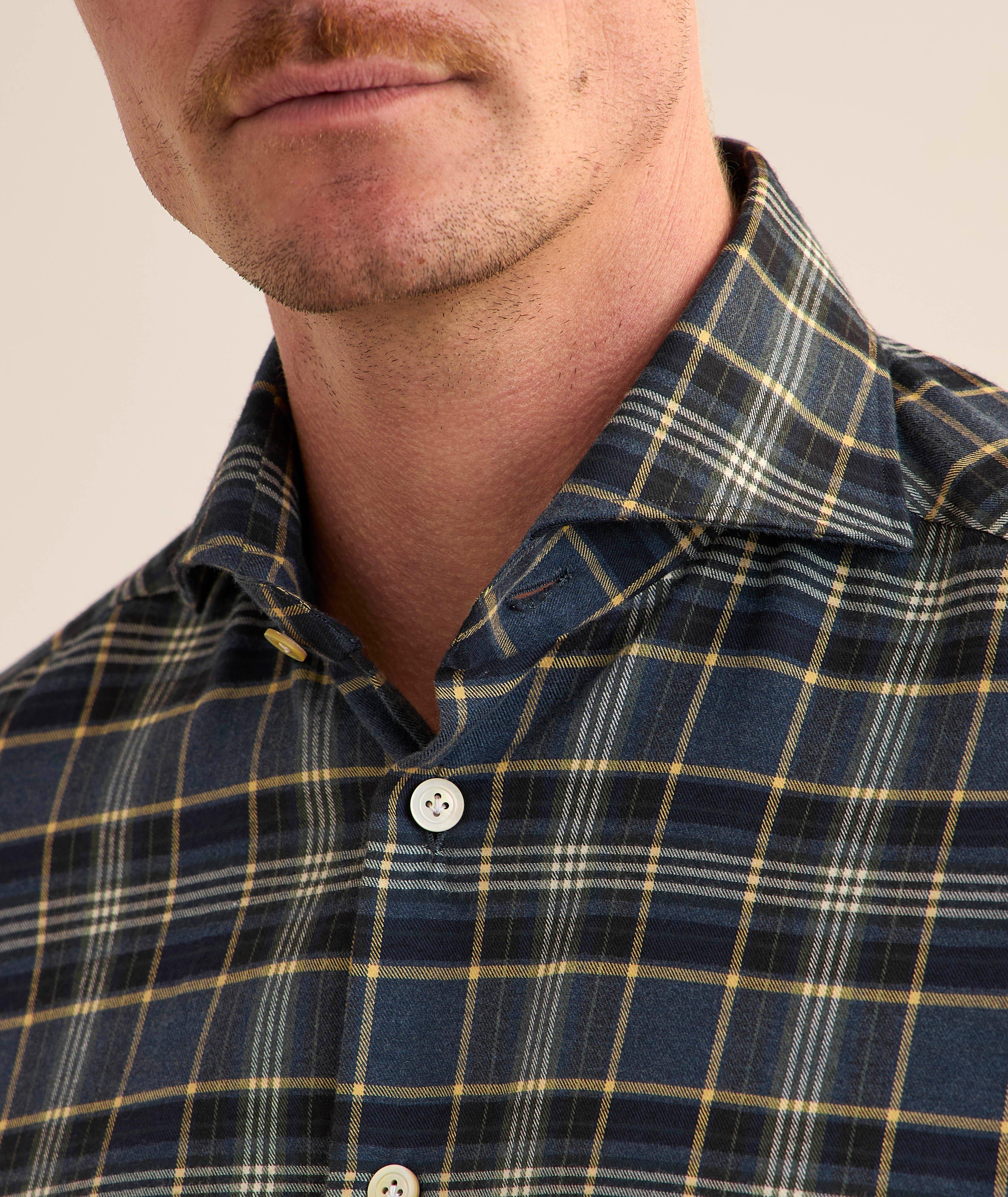 Chemise en coton brossé à carreaux image 3