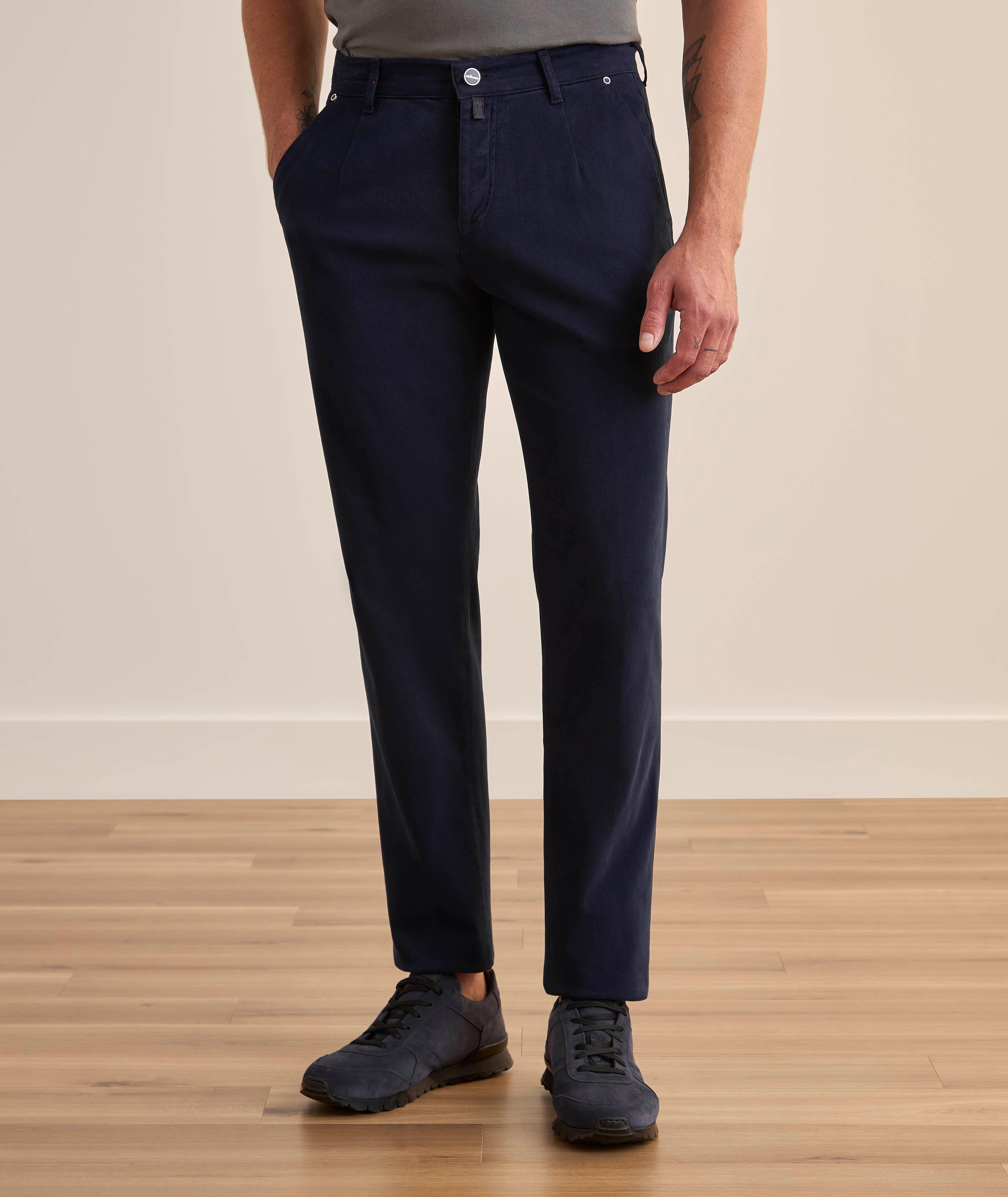 Stretch-Cotton Twill Flat Front Pants image 1