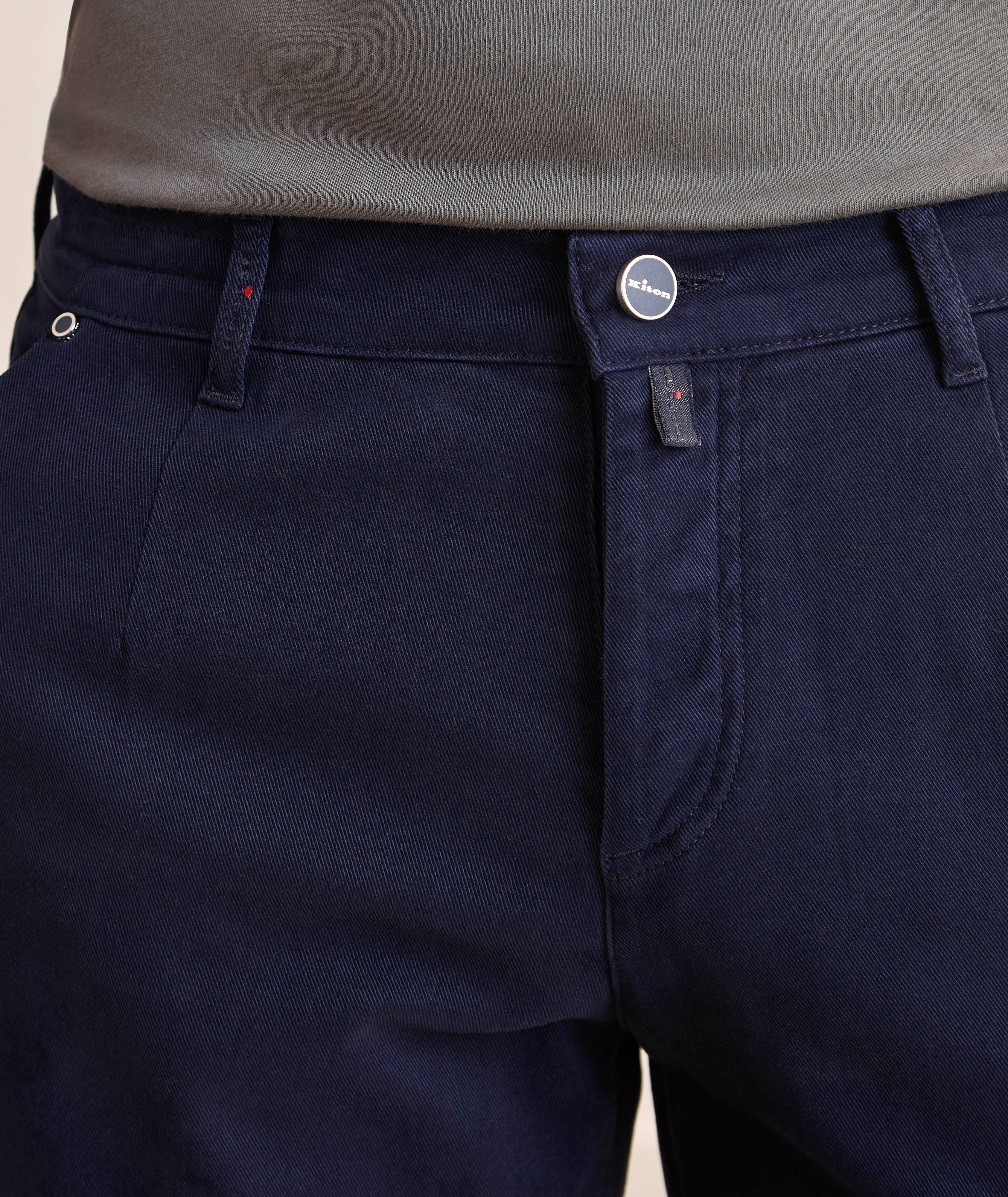Stretch-Cotton Twill Flat Front Pants image 4