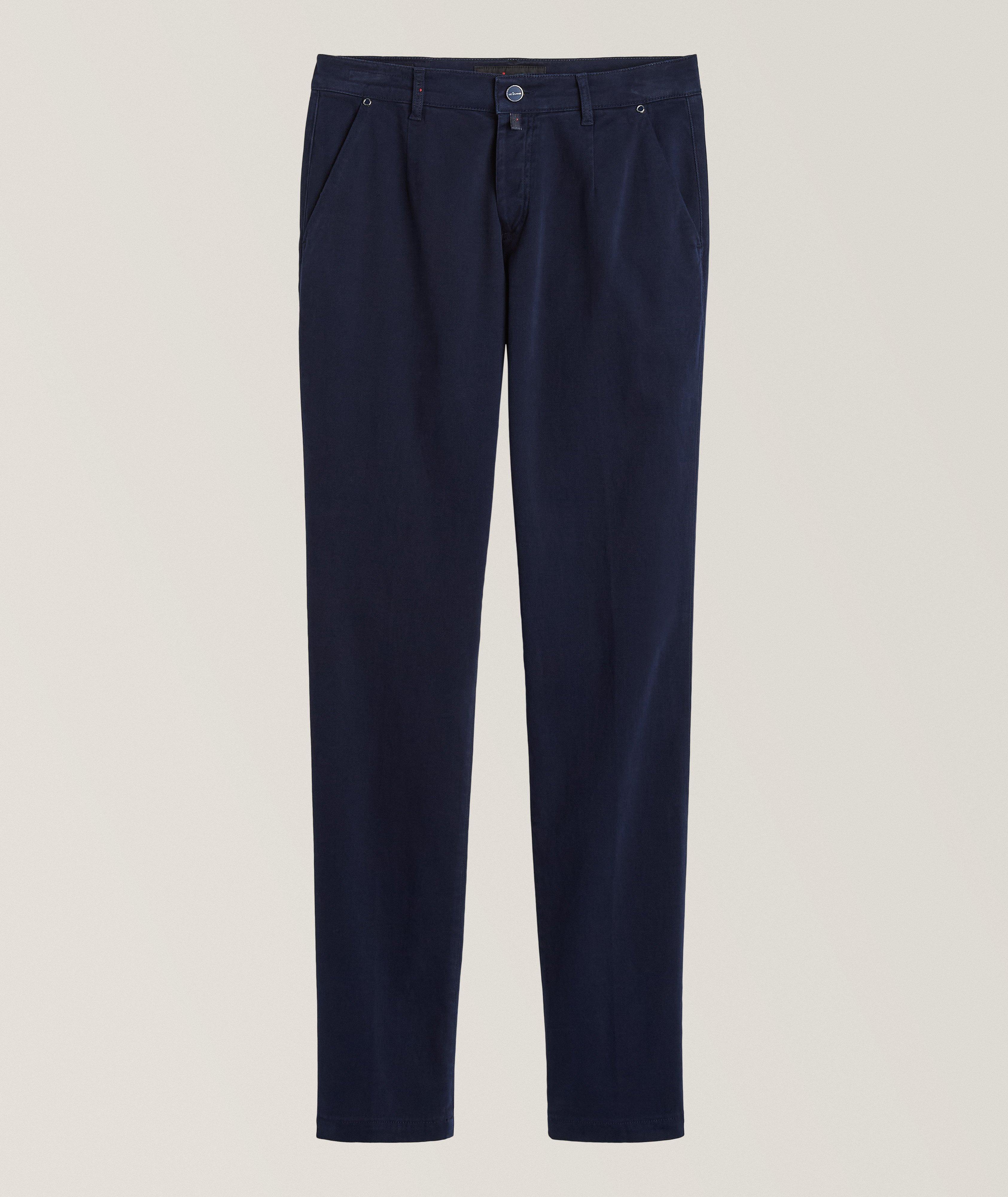 Stretch-Cotton Twill Flat Front Pants image 0