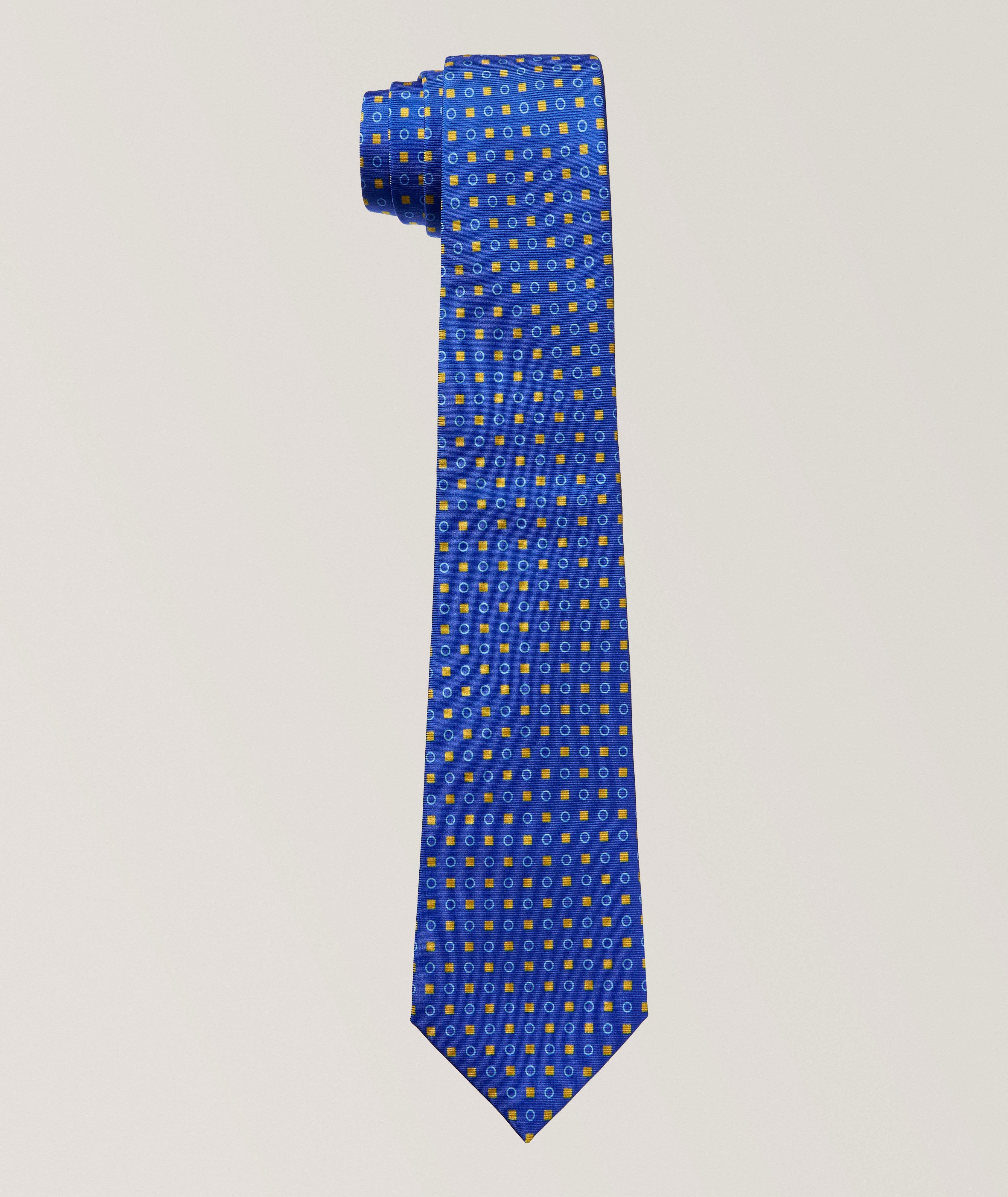 Geometric-Print Silk Tie  image 0