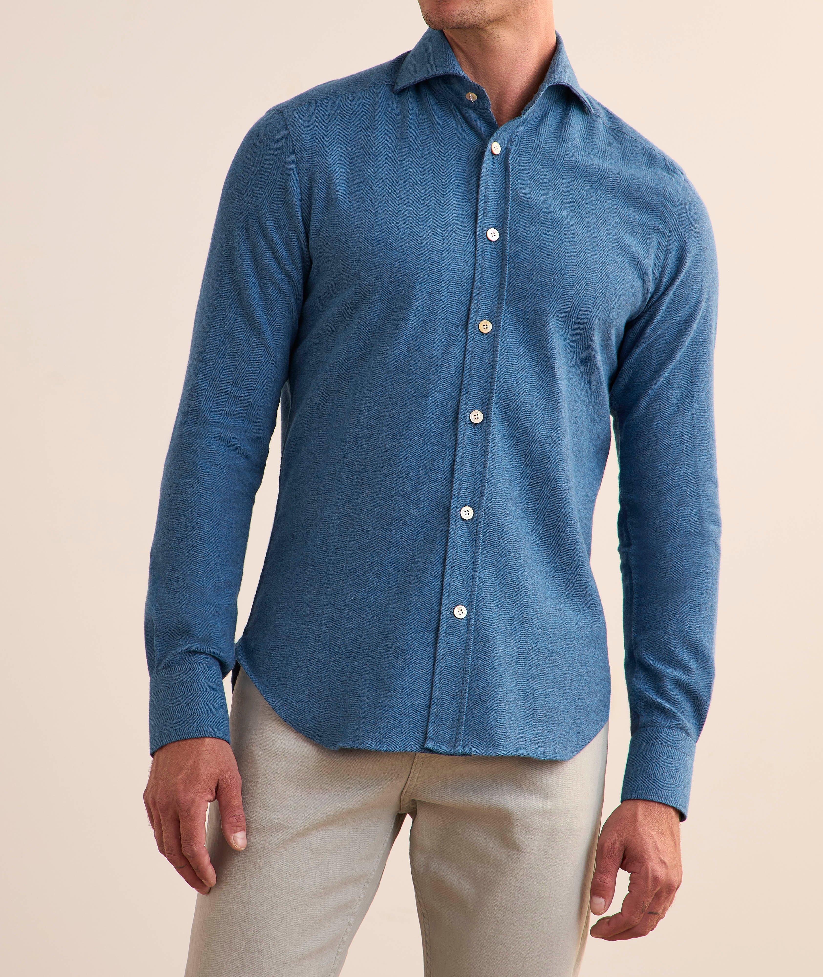 Herringbone Brushed Cotton Shirt  image 1