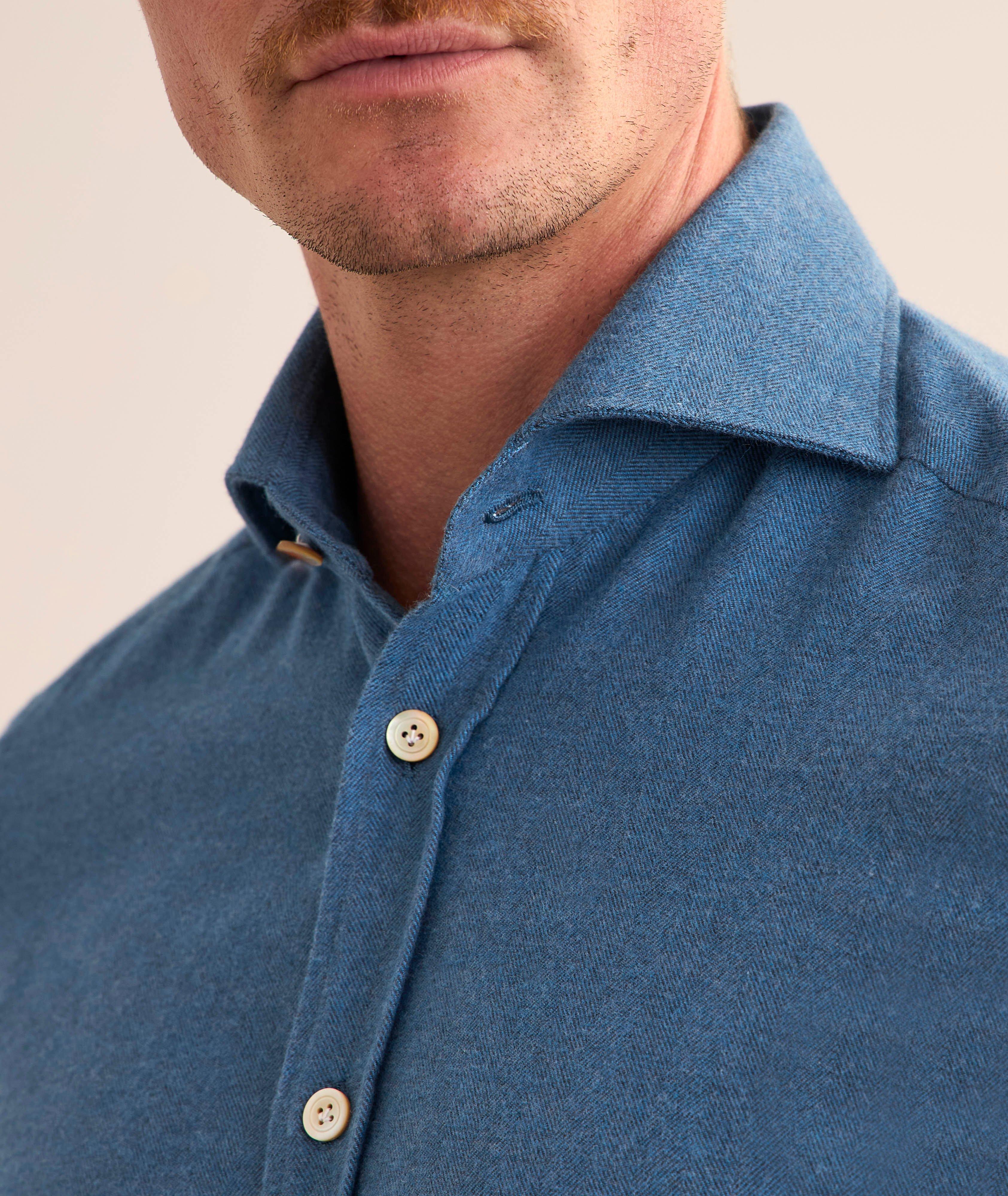 Herringbone Brushed Cotton Shirt  image 3