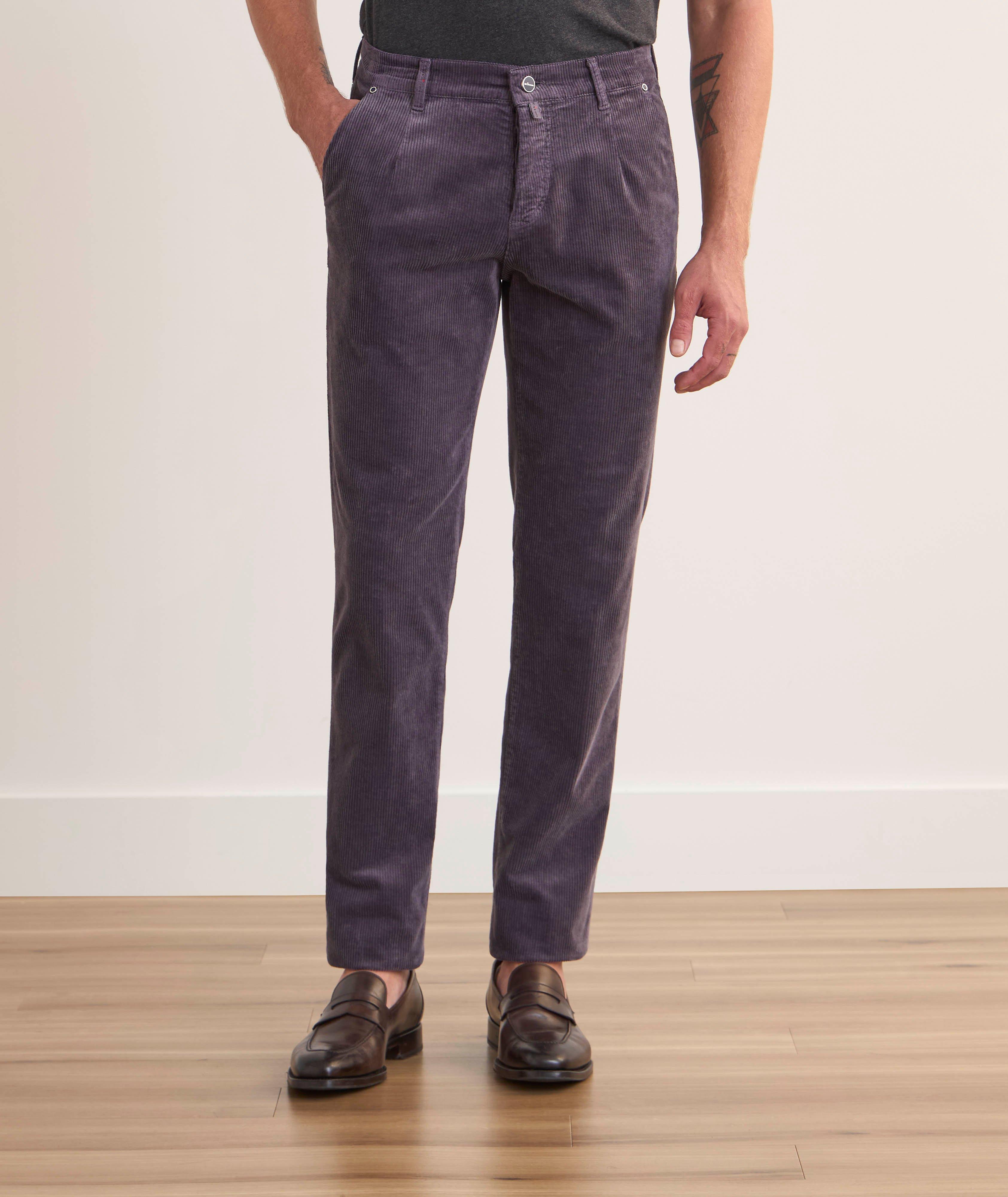 Corduroy Darted Flat Front Pants image 1