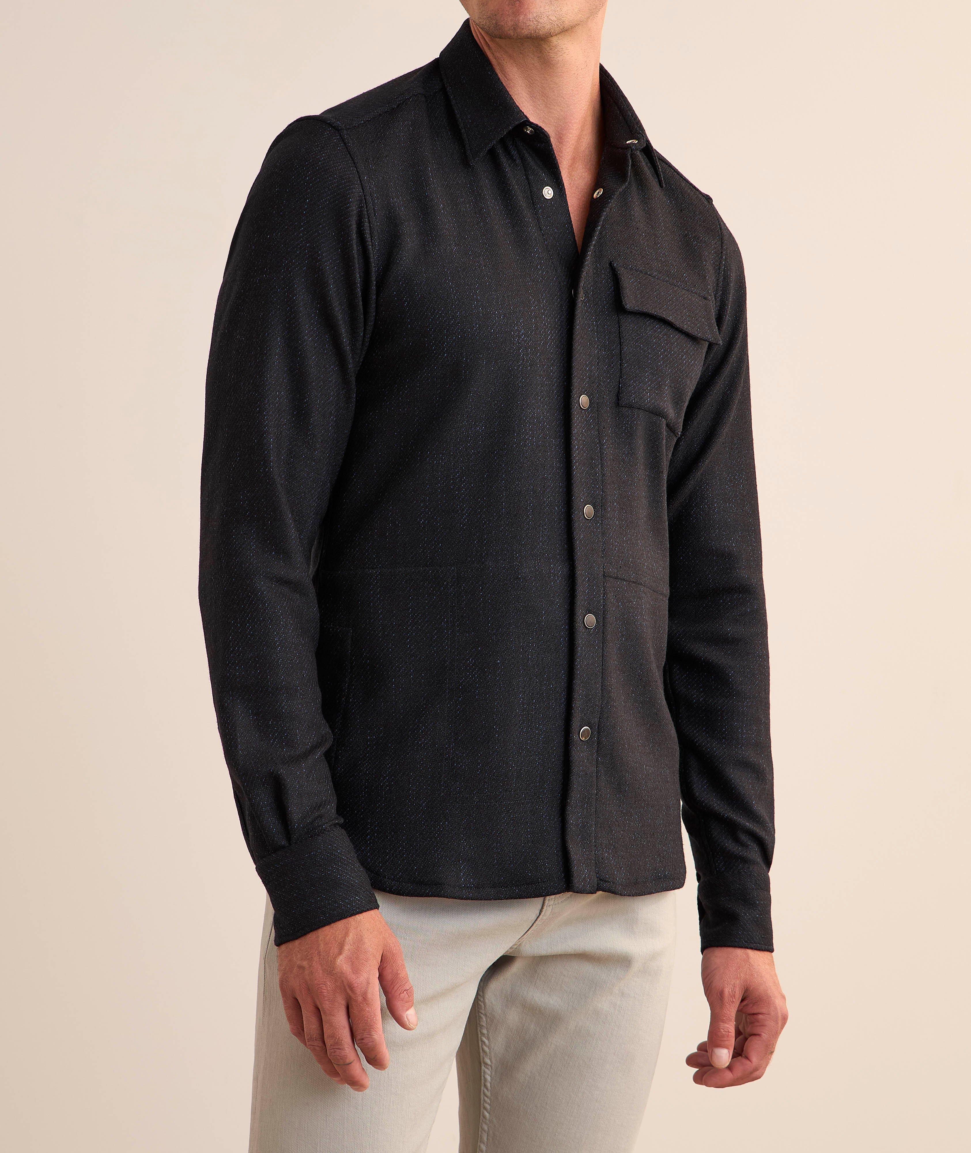 Mélange Wool-Blend Overshirt image 1