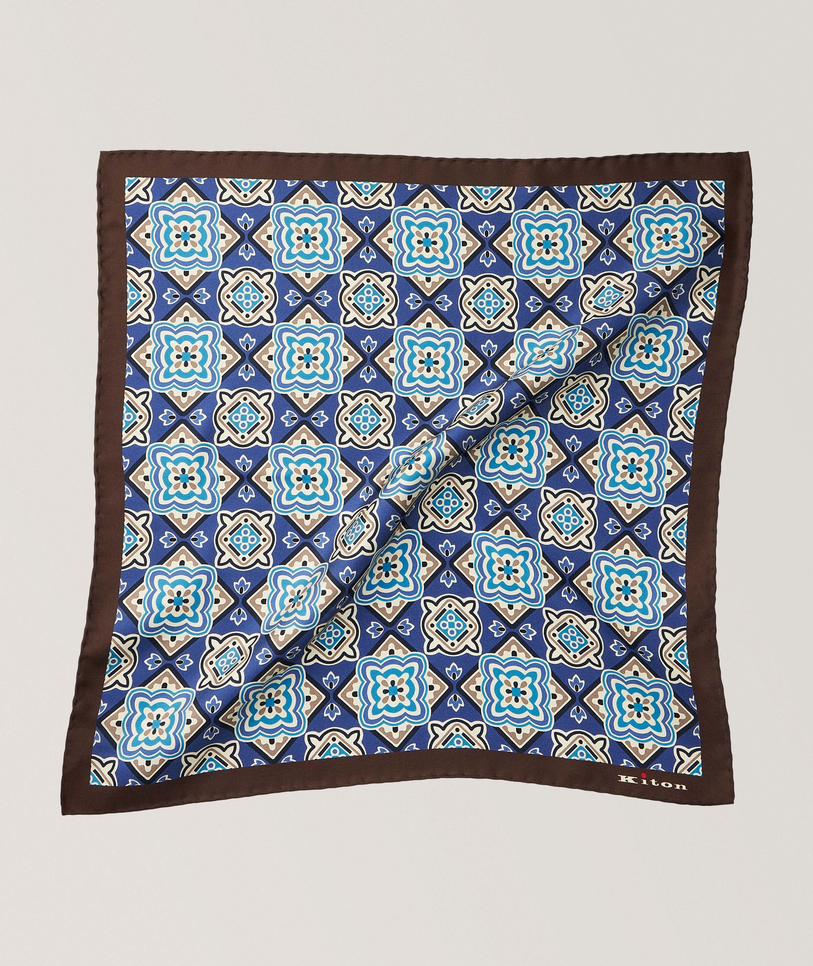 Mosaic Border Silk Pocket Square image 0