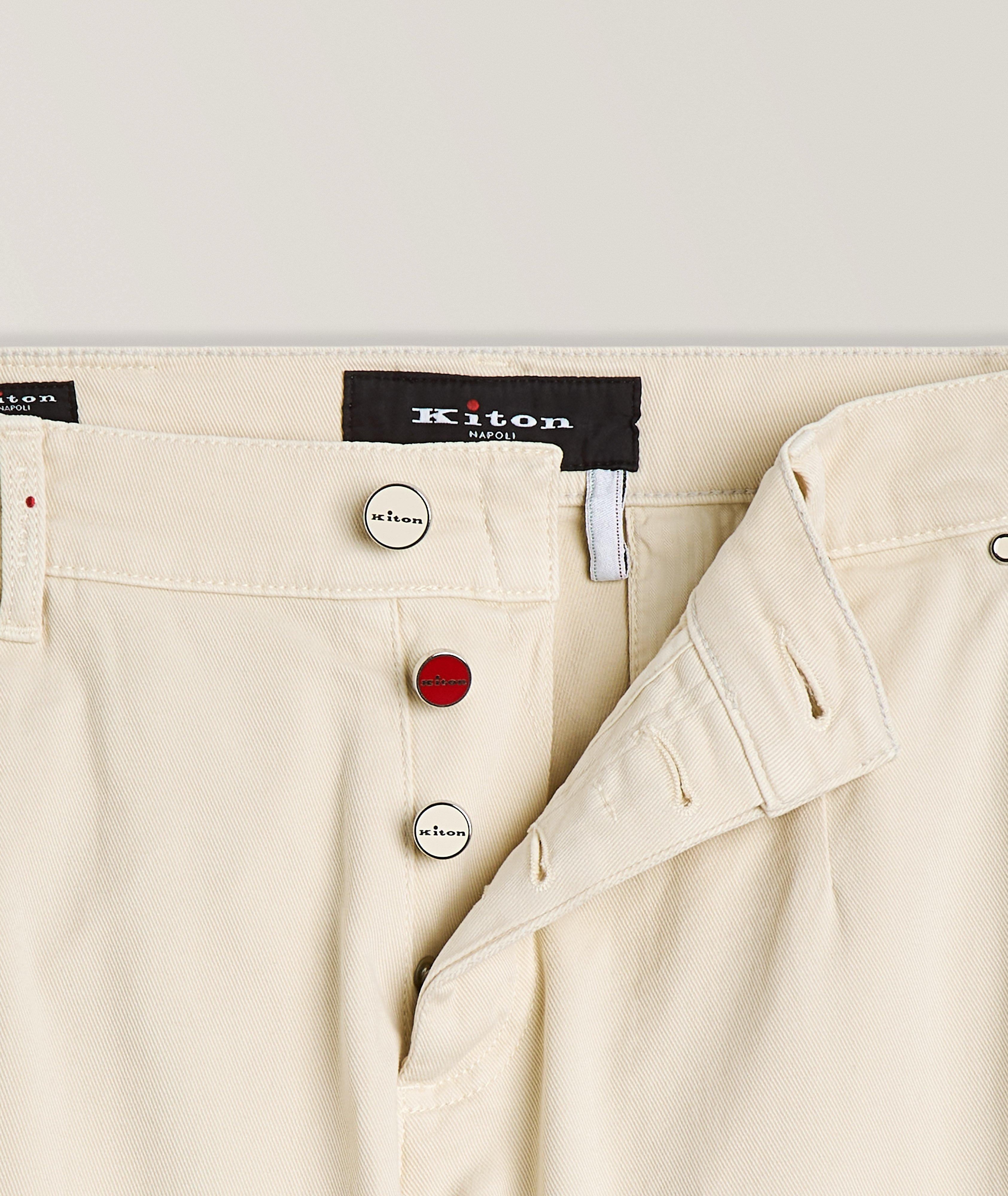 Stretch-Cotton Twill Flat Front Pants image 4