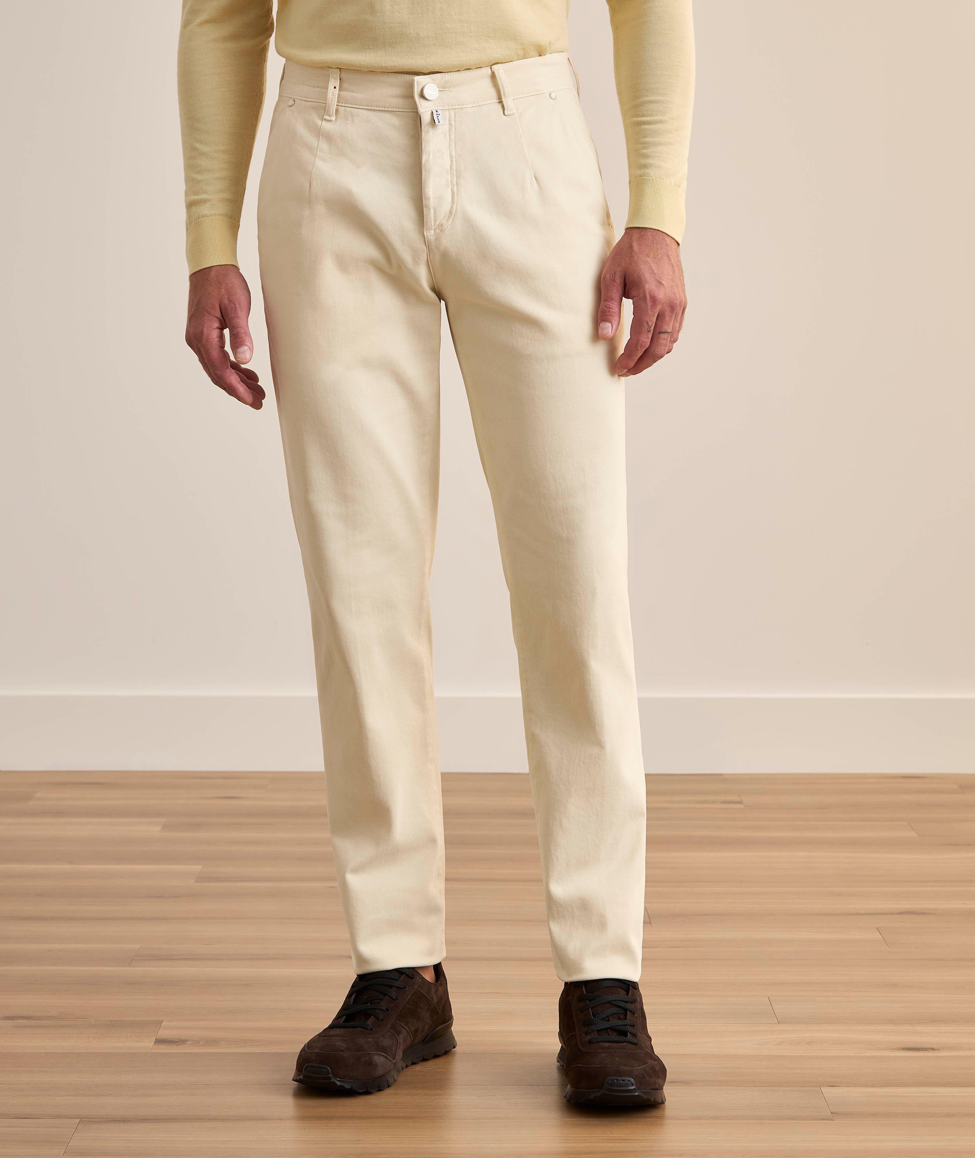 Stretch-Cotton Twill Flat Front Pants image 1