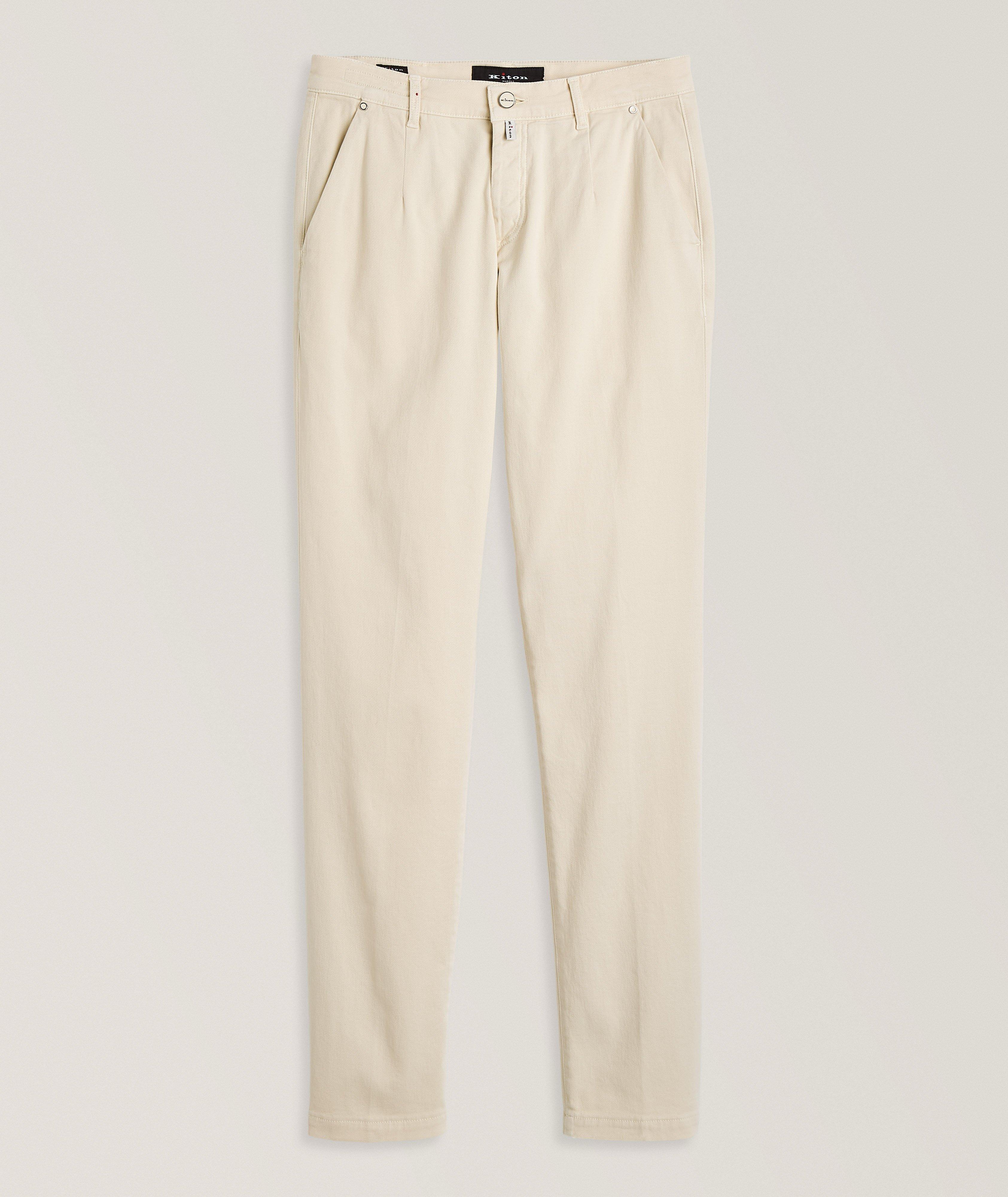 Stretch-Cotton Twill Flat Front Pants image 0