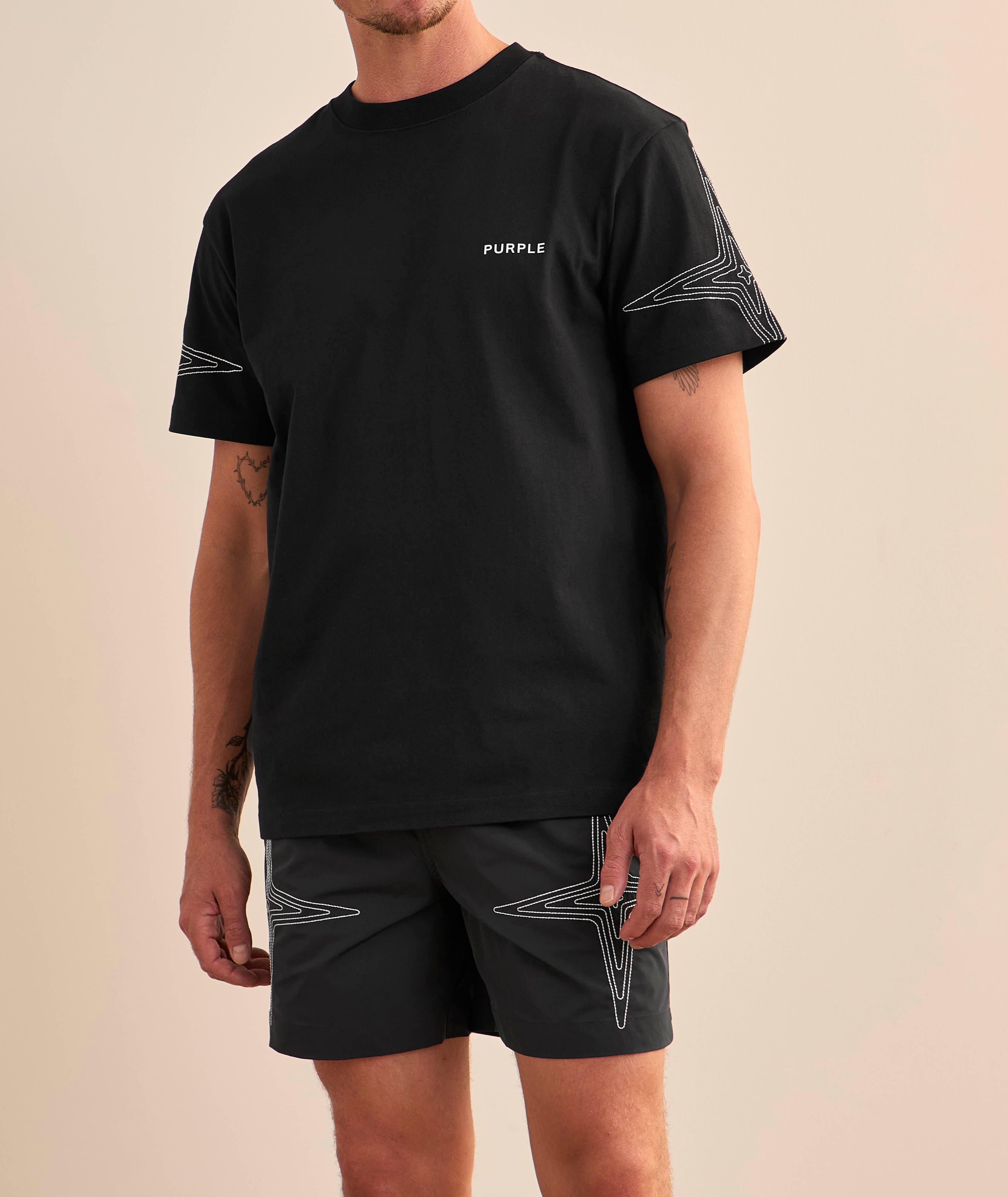 T-shirt en coton avec logos brodés image 1