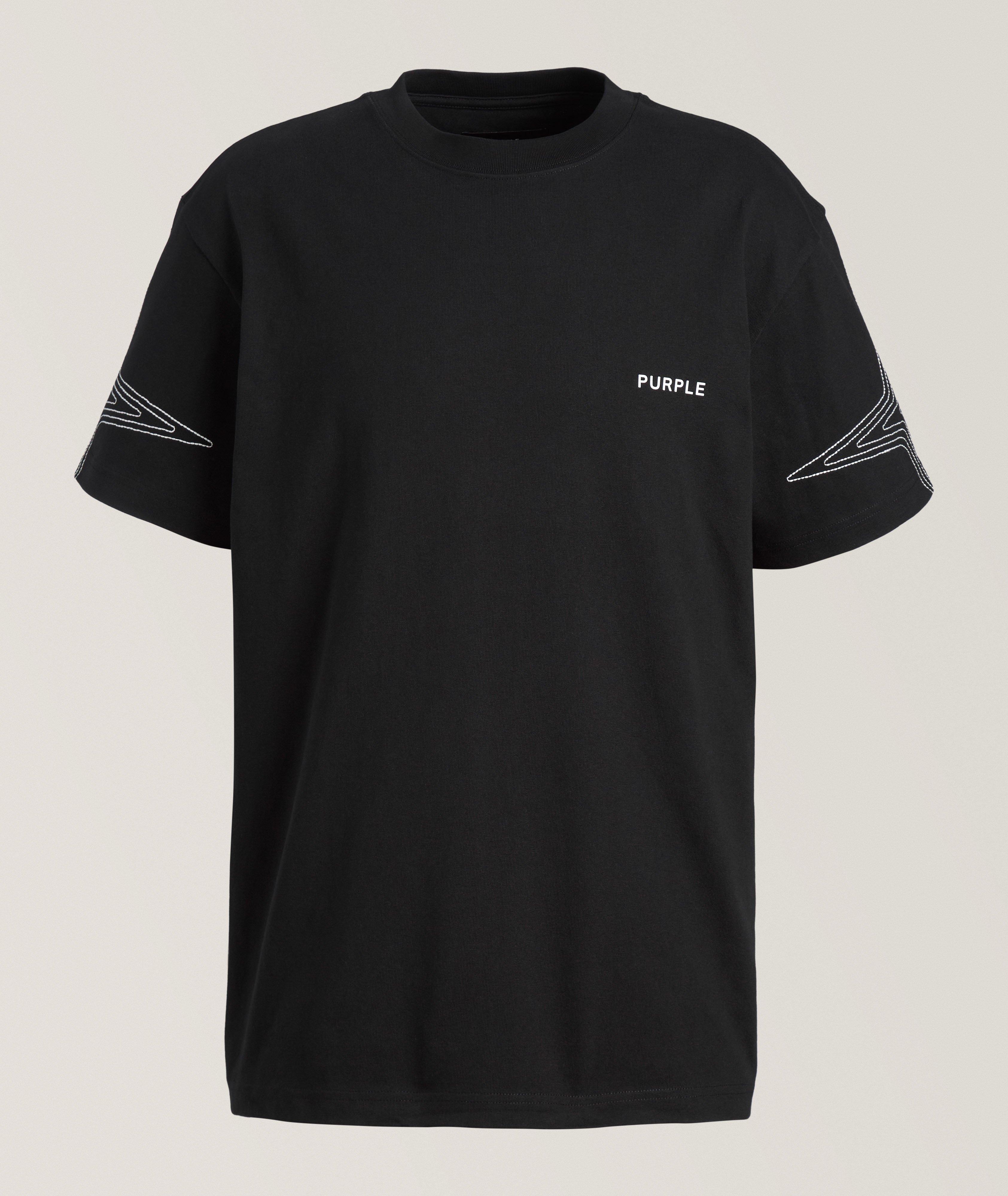 T-shirt en coton avec logos brodés image 0