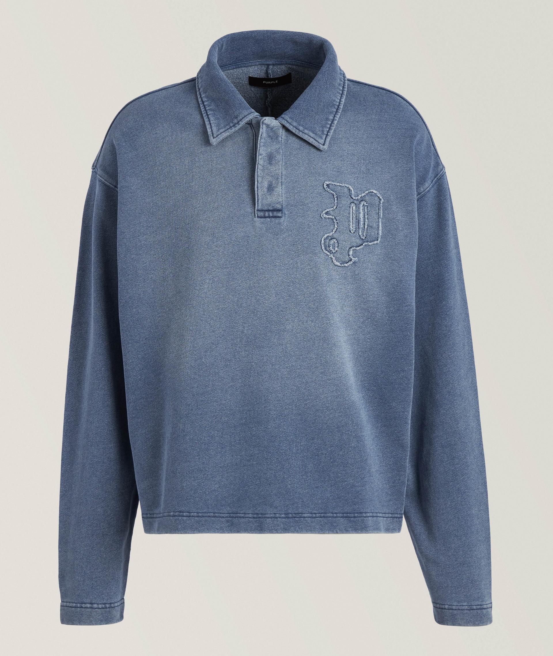 Polo en molleton de coton avec logo gothique image 0