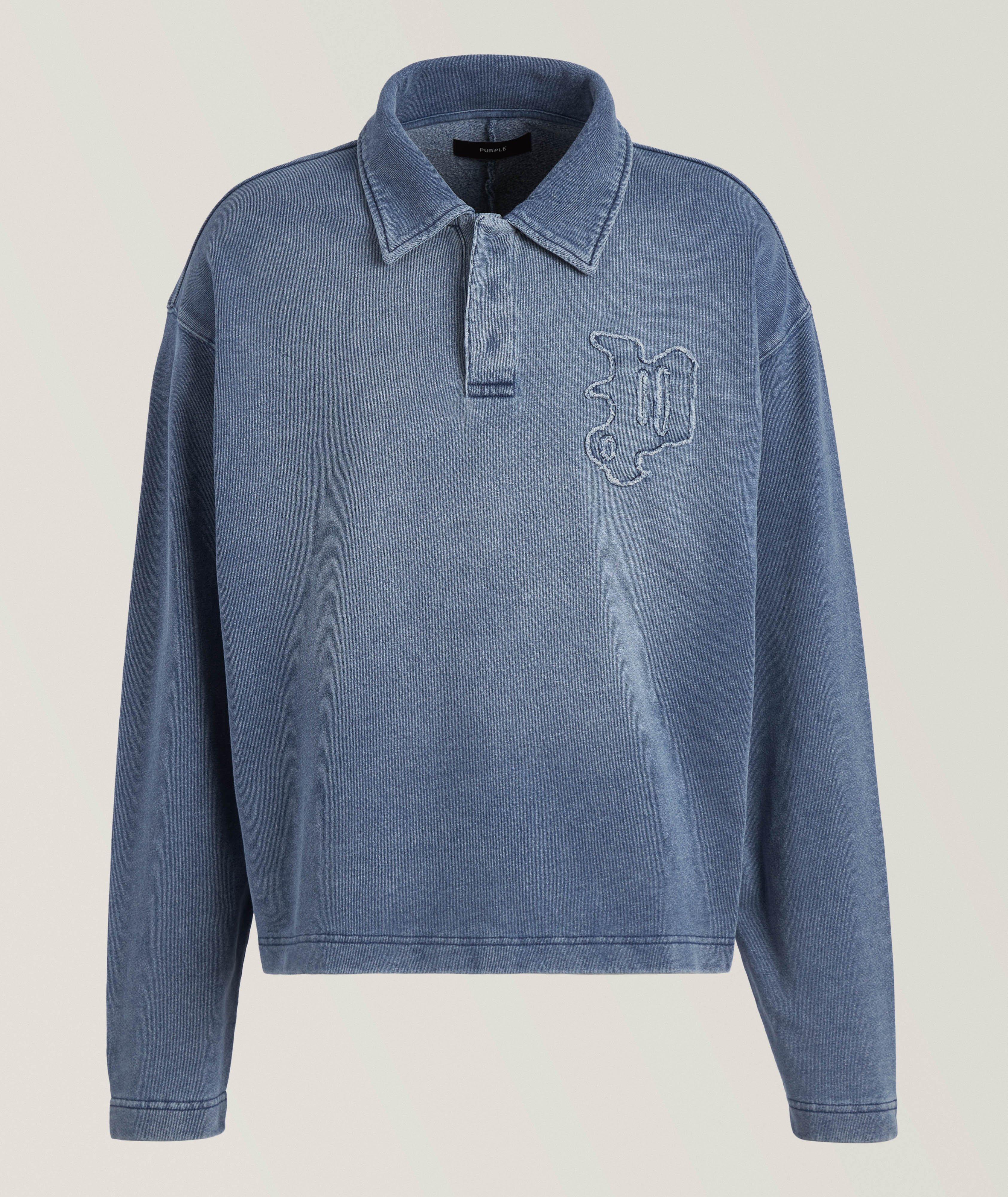 Polo en molleton de coton avec logo gothique image 0