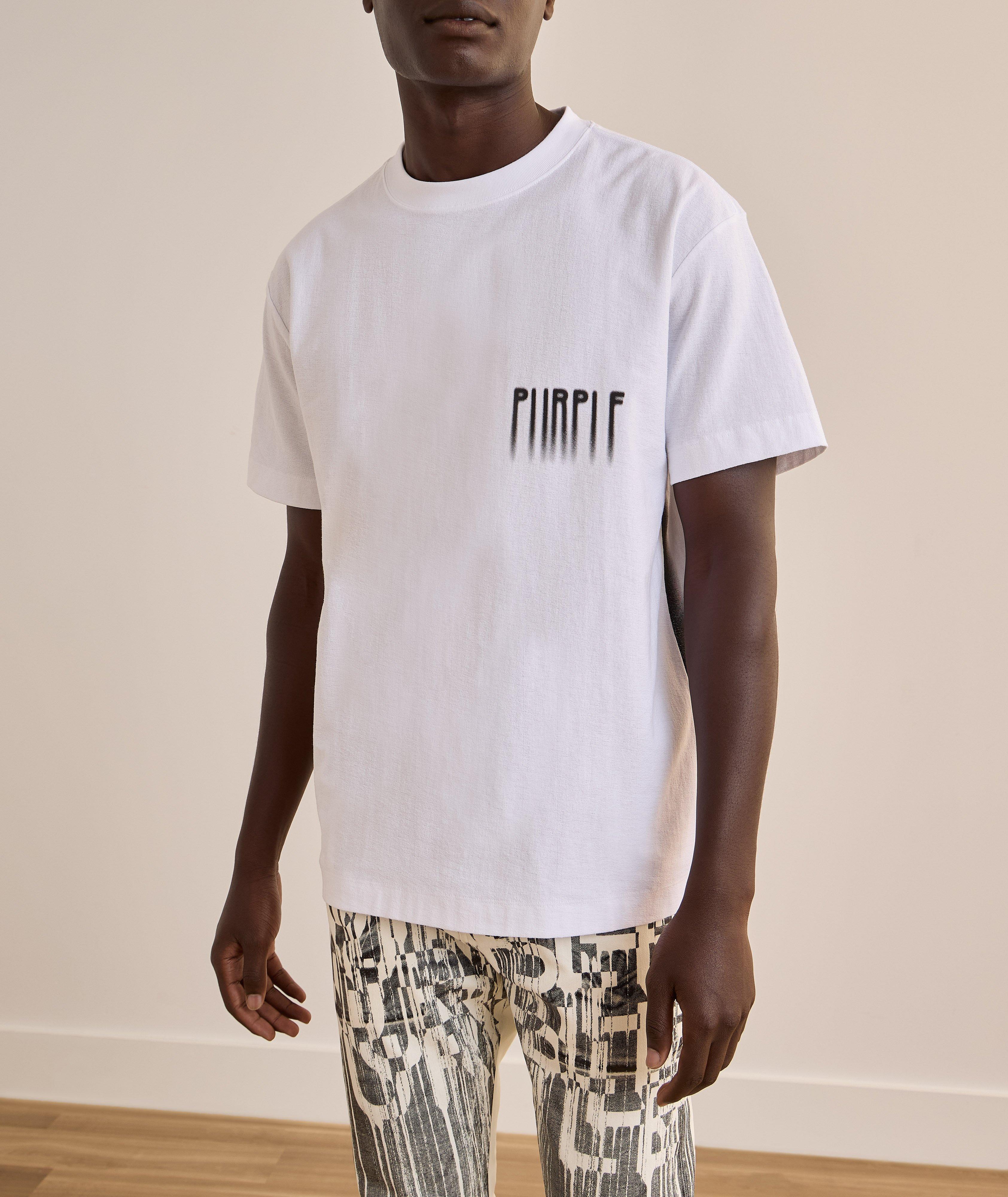 T-shirt en coton avec logo flou image 2