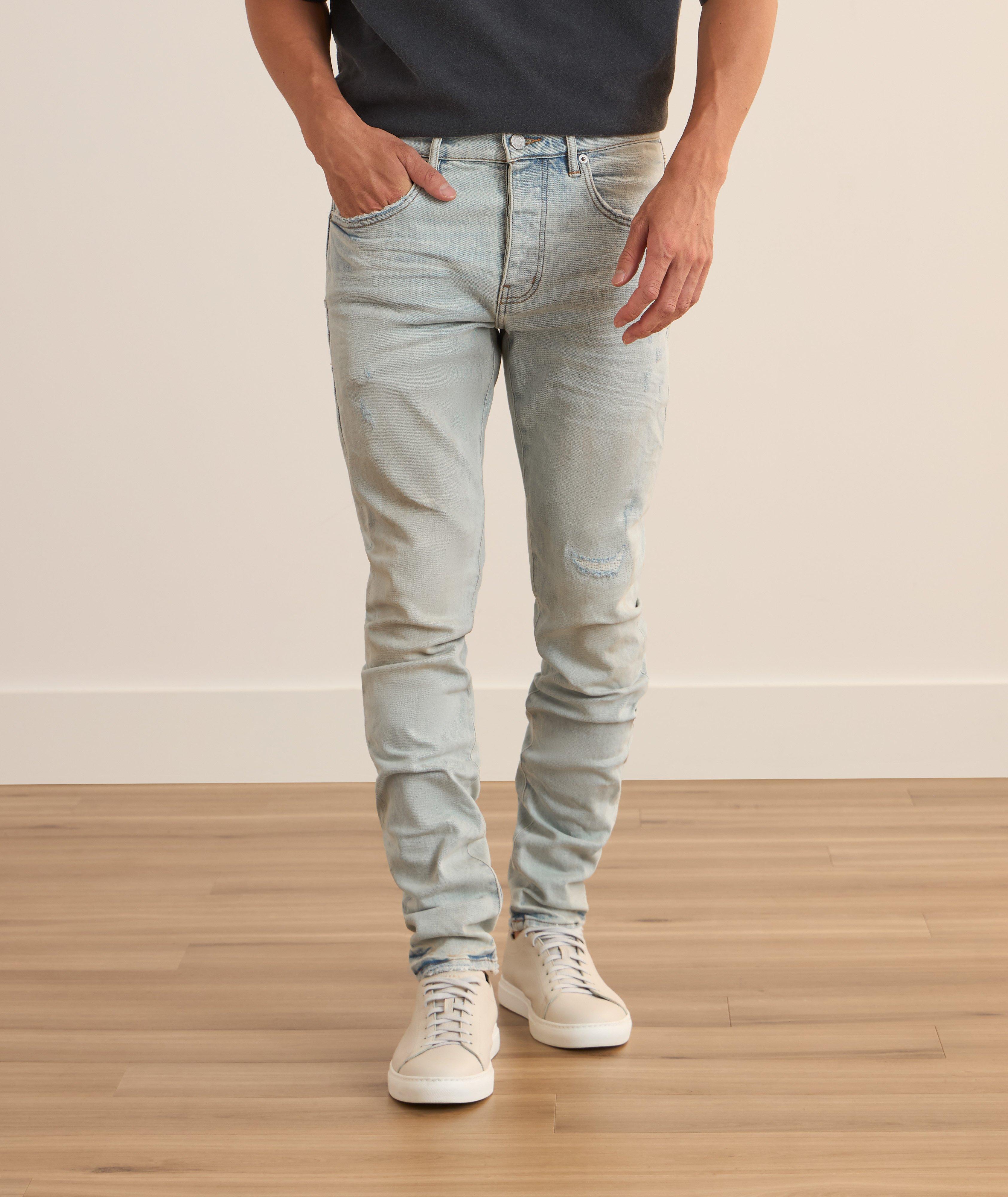 P001 Faded Distressed Skinny Jeans image 1