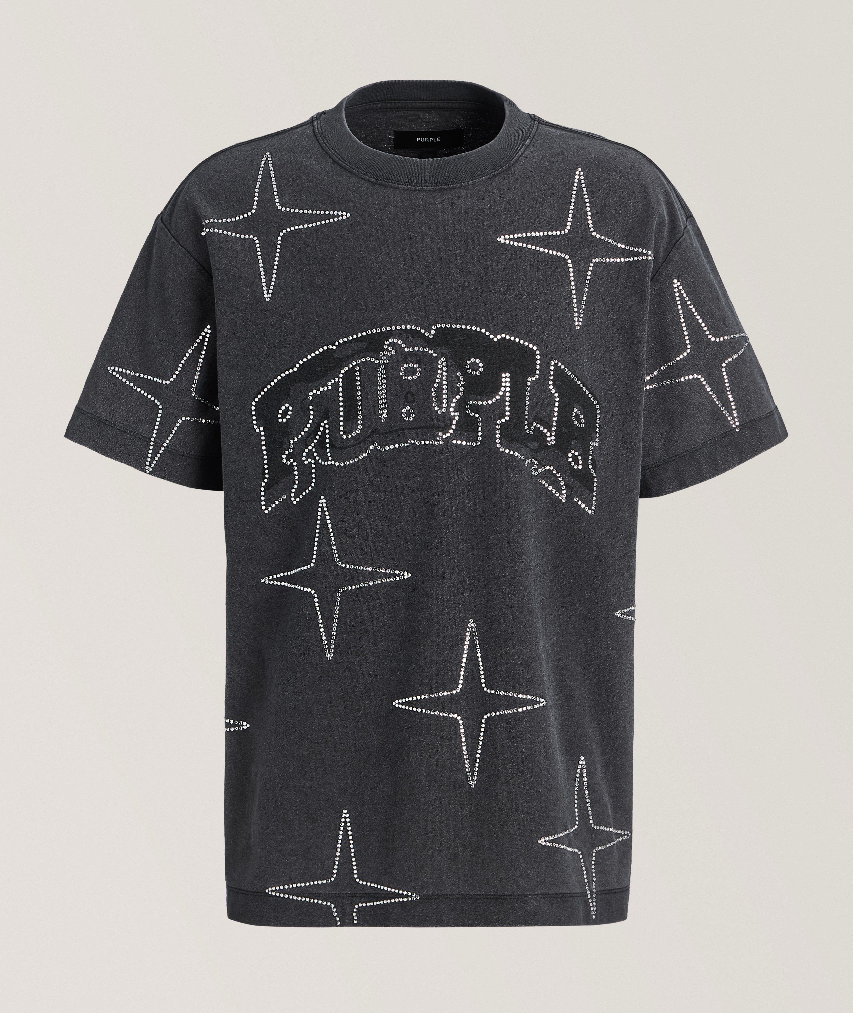 Purple Brand Crystal Star Logo Cotton T-Shirt 