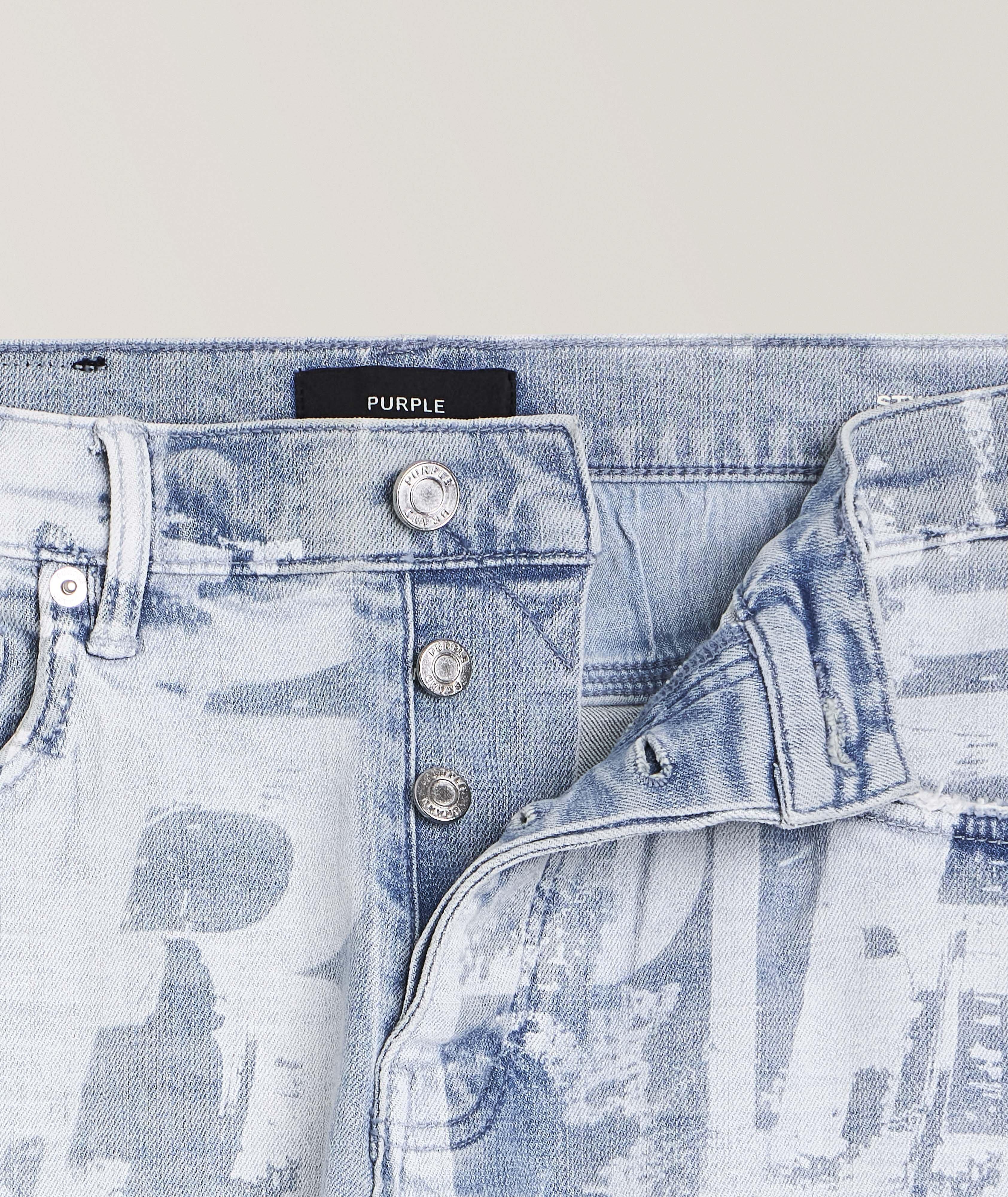 P001 Grunge Print Skinny Jeans image 1