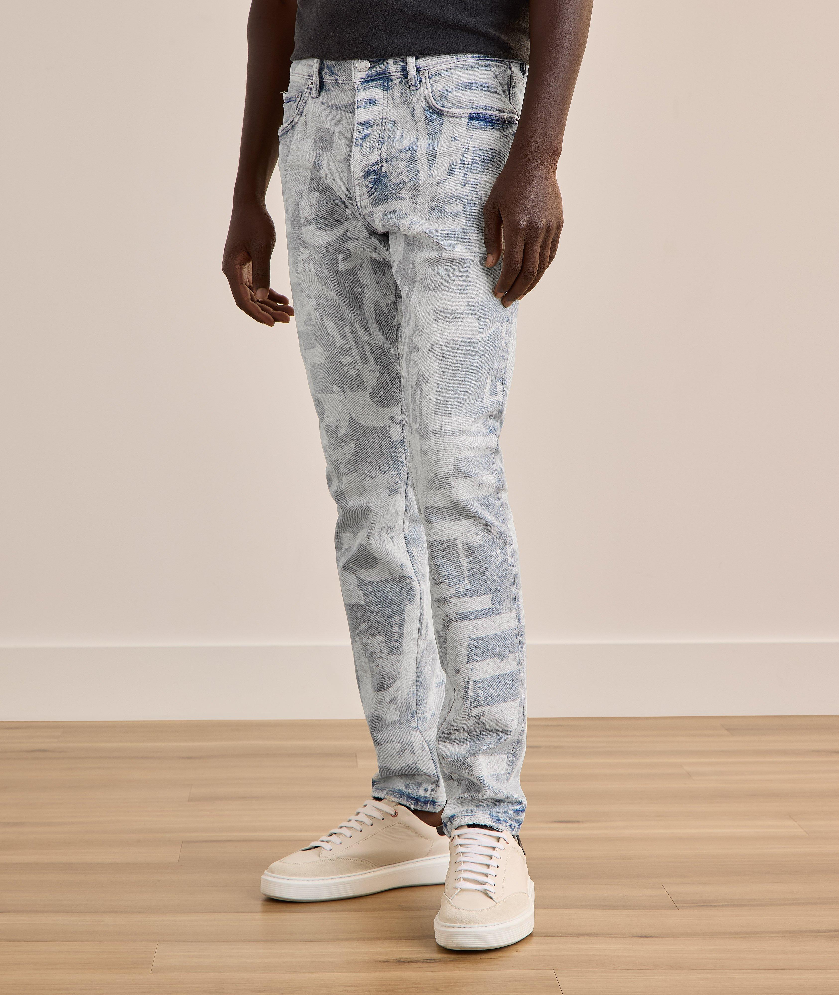 Jean P001 à motif de style grunge de coupe ajustée image 2