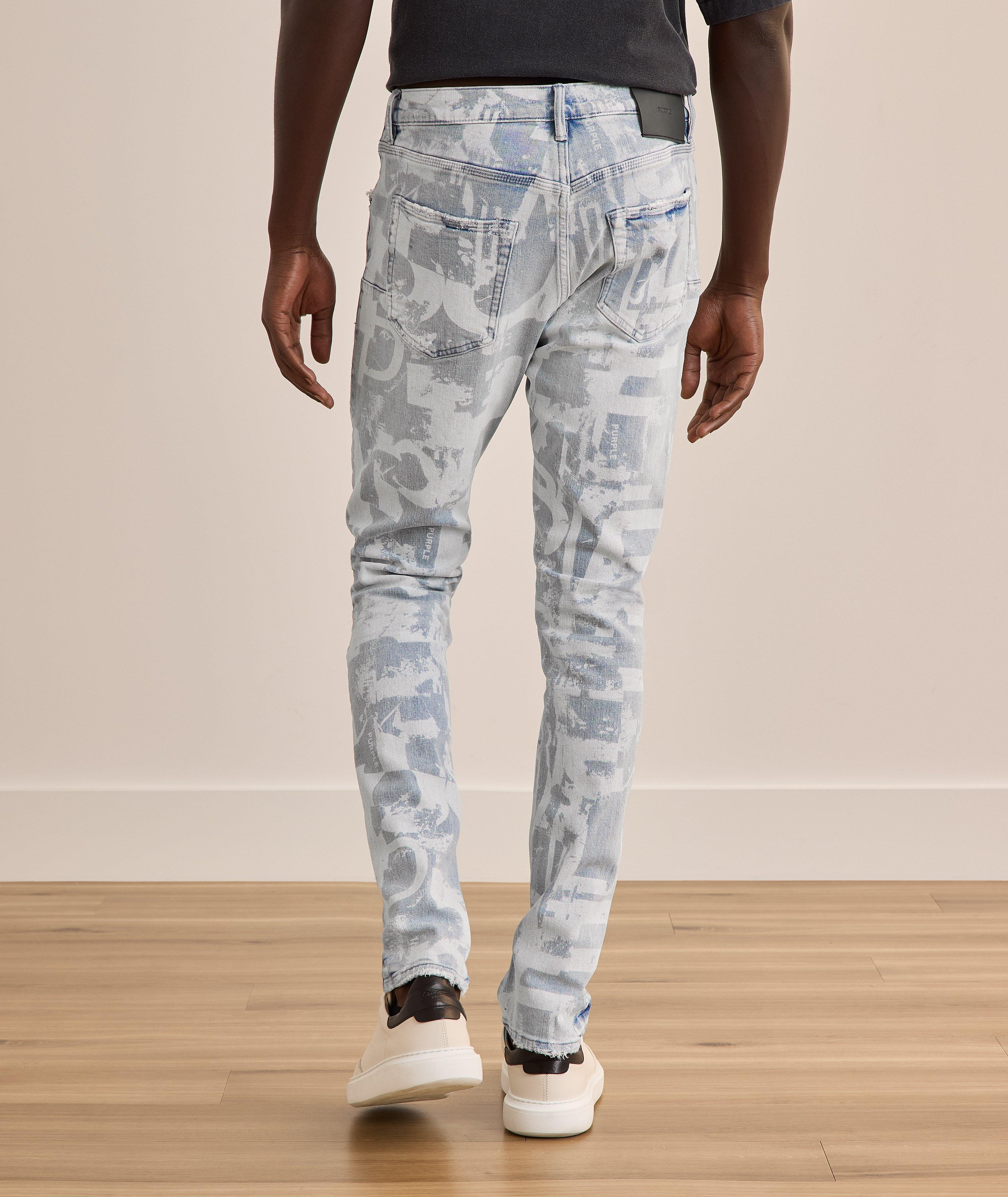P001 Grunge Print Skinny Jeans image 2