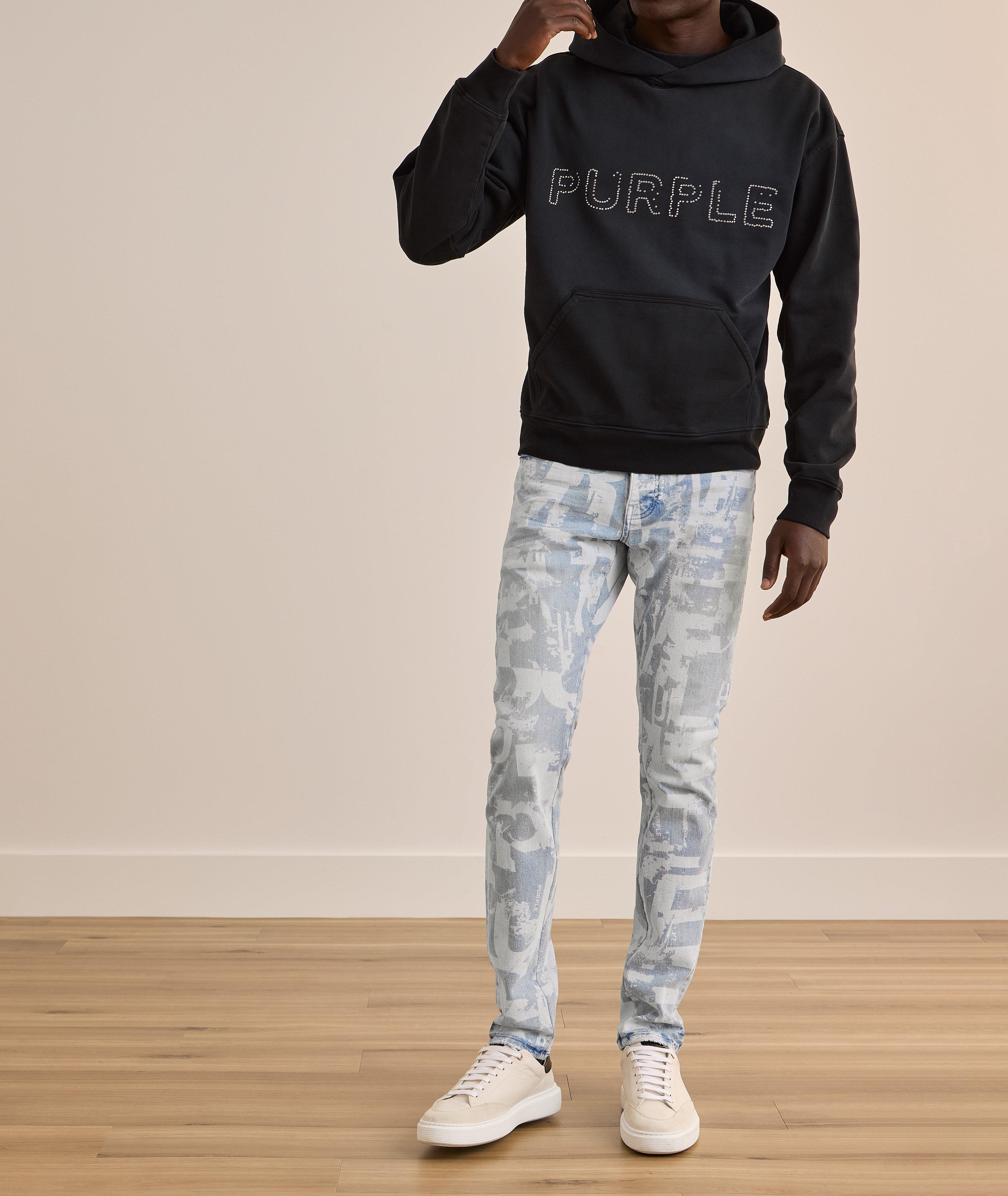 Jean P001 à motif de style grunge de coupe ajustée image 5