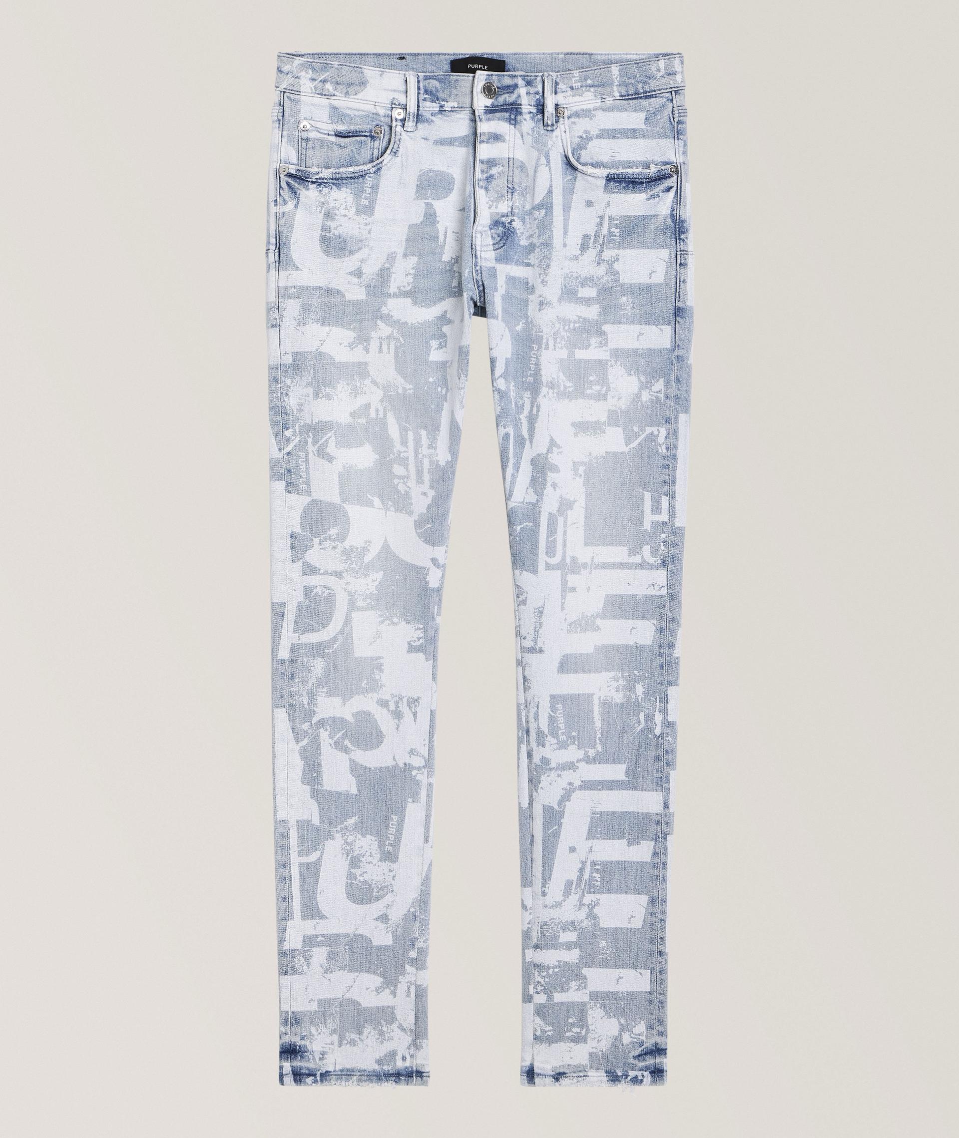 Jean P001 à motif de style grunge de coupe ajustée image 0