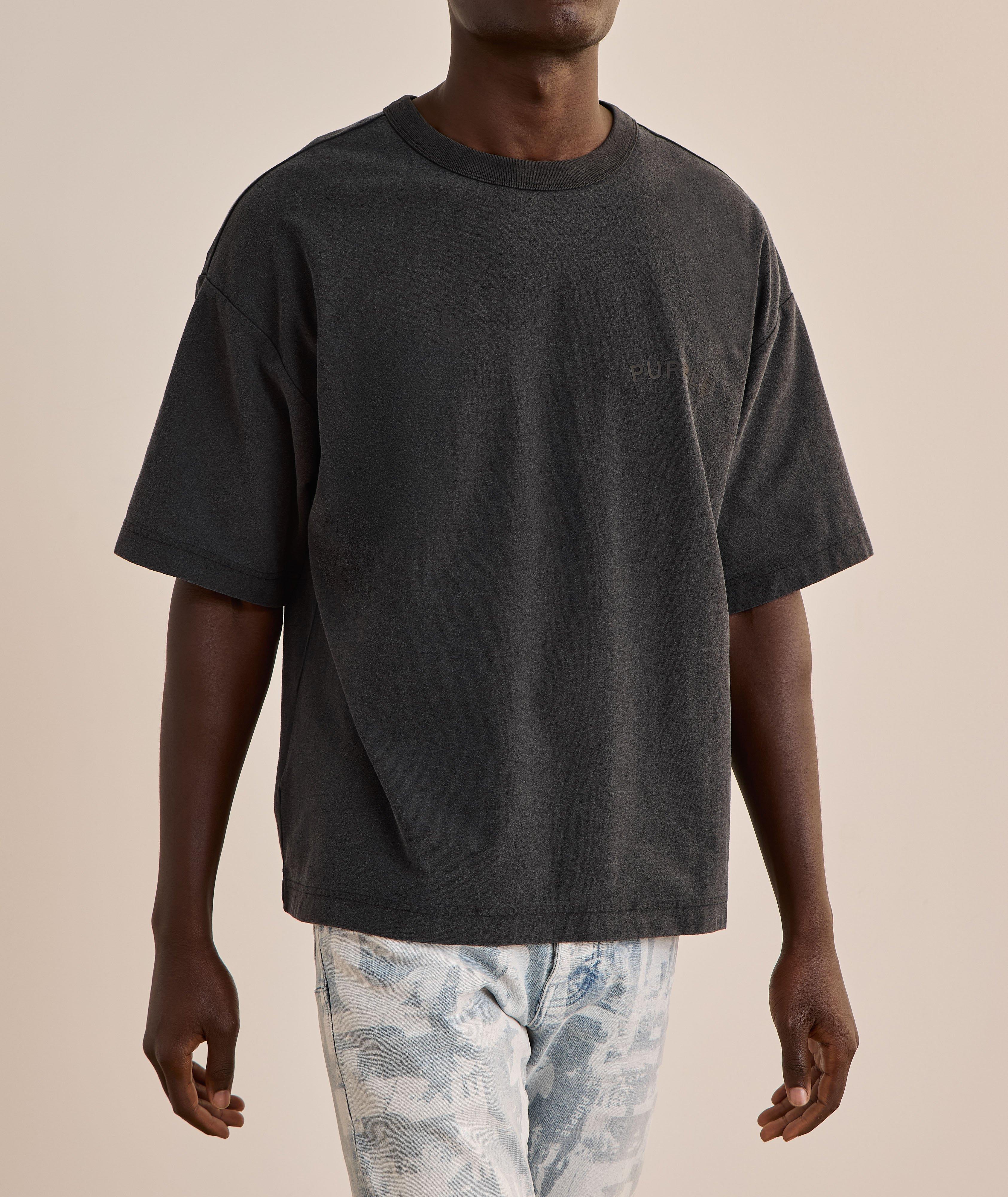 T-shirt en coton avec logos ton sur ton image 2