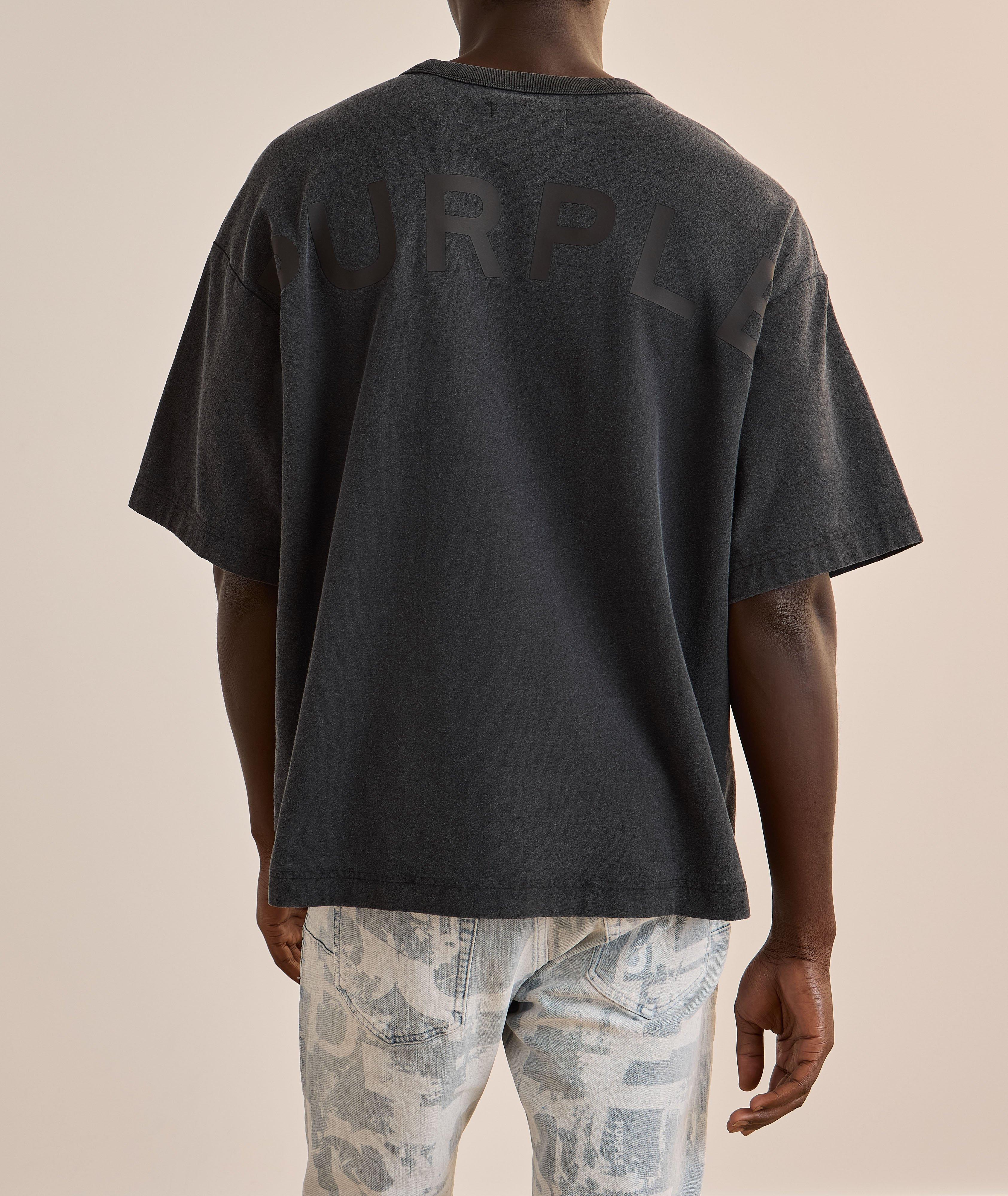 T-shirt en coton avec logos ton sur ton image 3