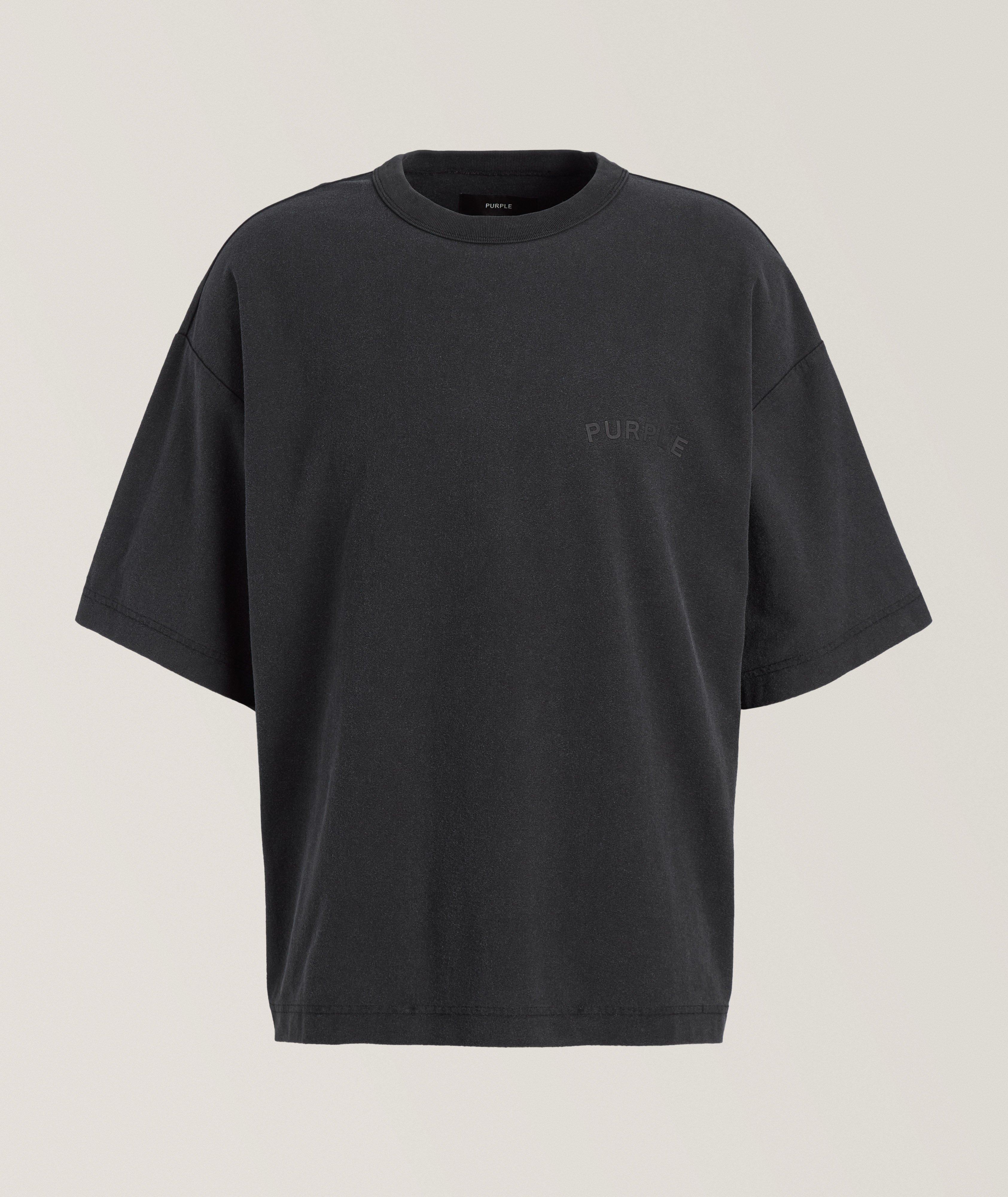T-shirt en coton avec logos ton sur ton image 0