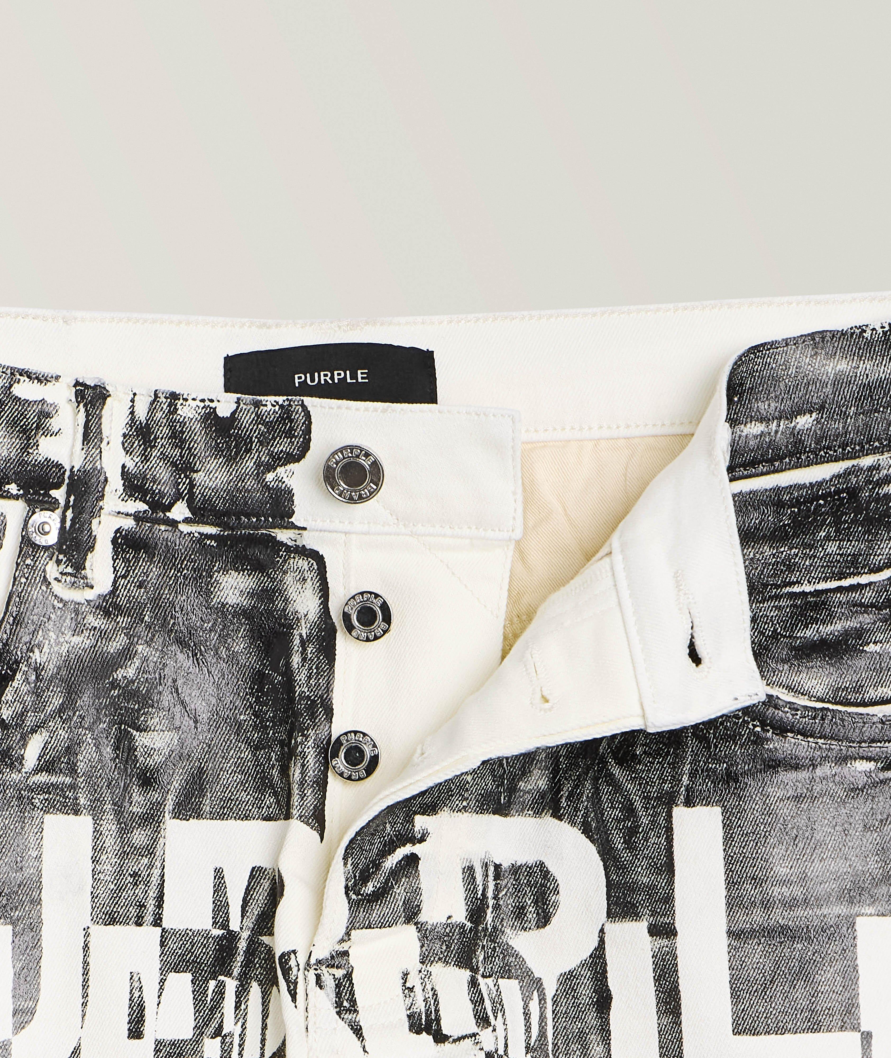 P001 Reverse Foil Drip Skinny Jeans image 1