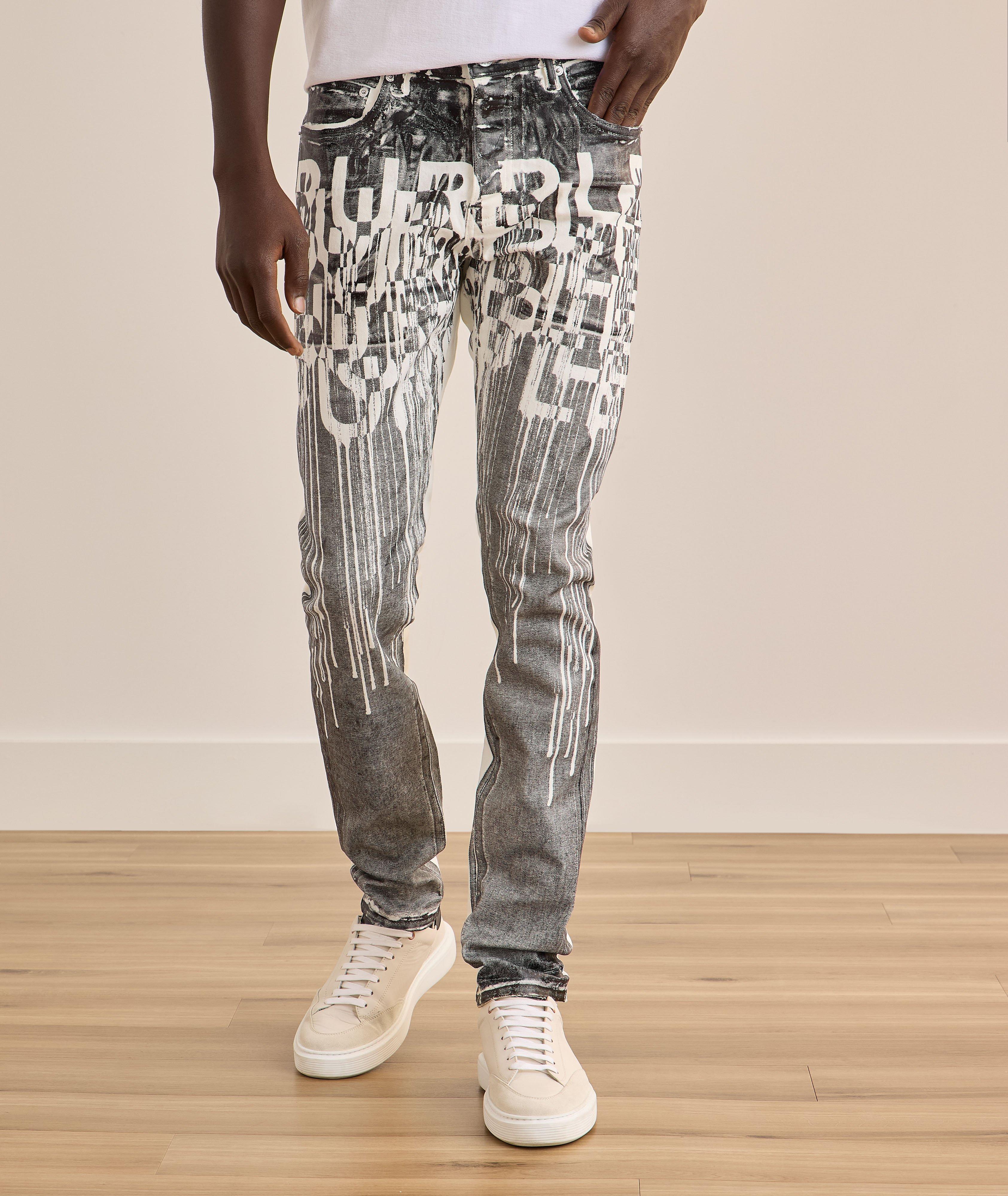 P001 Reverse Foil Drip Skinny Jeans image 2