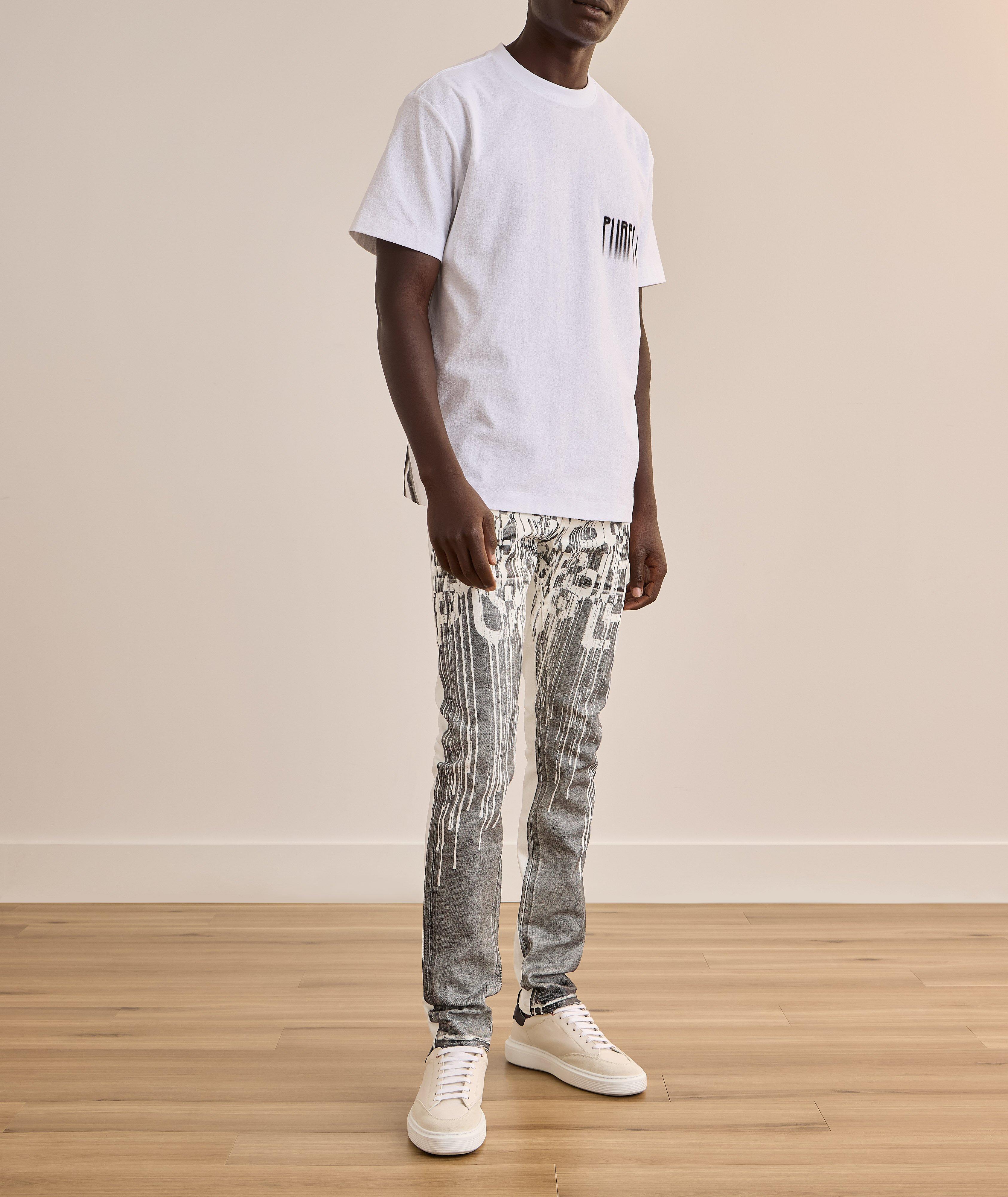 P001 Reverse Foil Drip Skinny Jeans image 5