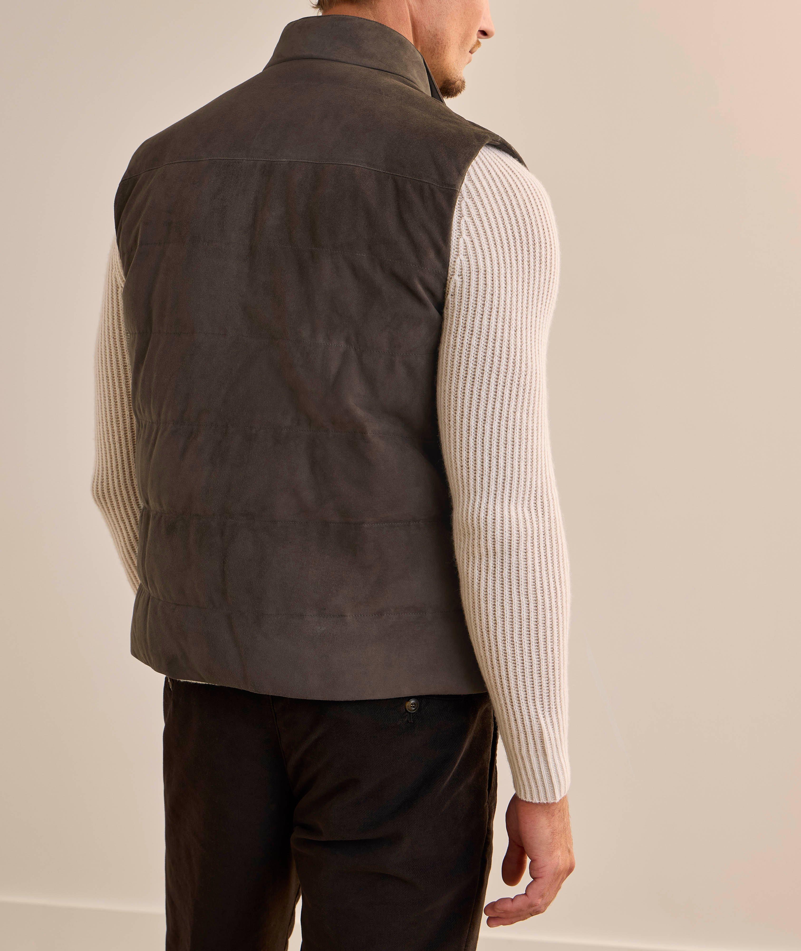 Down-Filled Suede Vest image 2