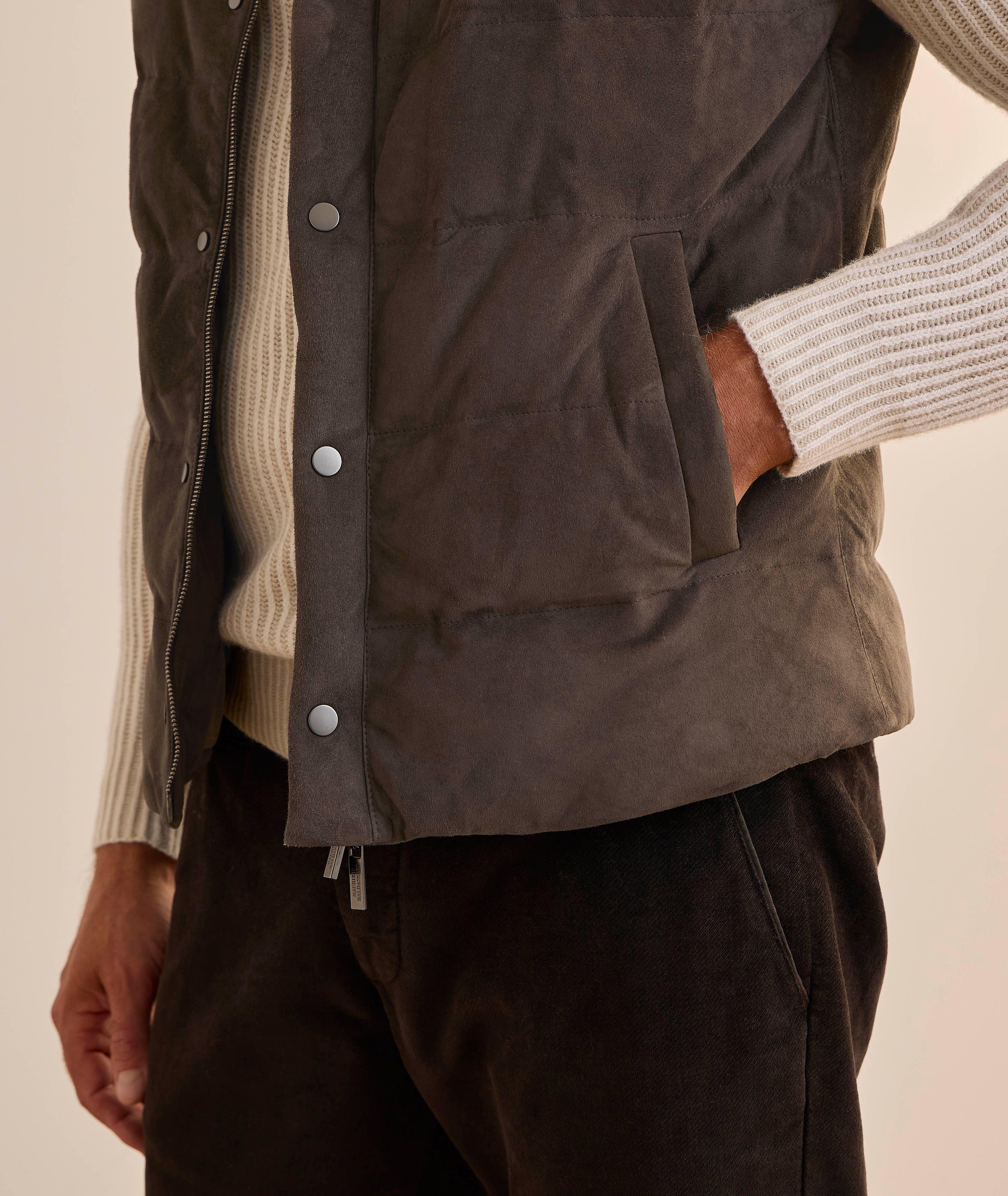 Down-Filled Suede Vest image 3