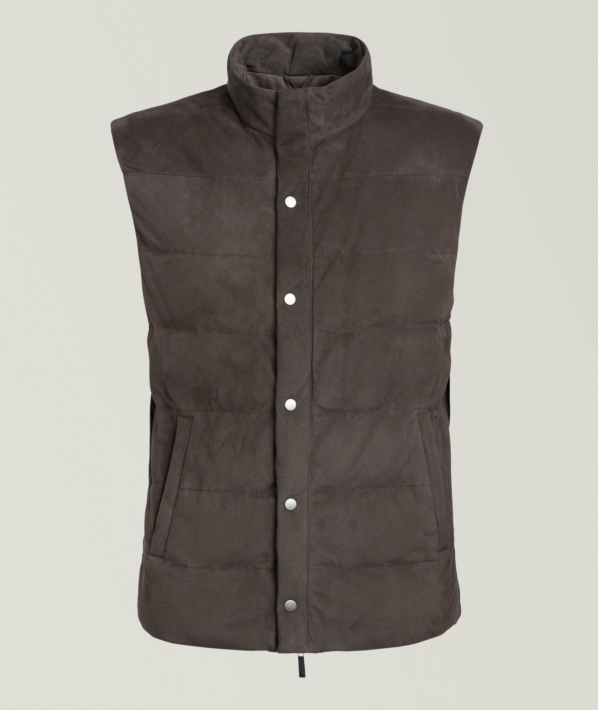 Gilet en suède rembourré de duvet image 0