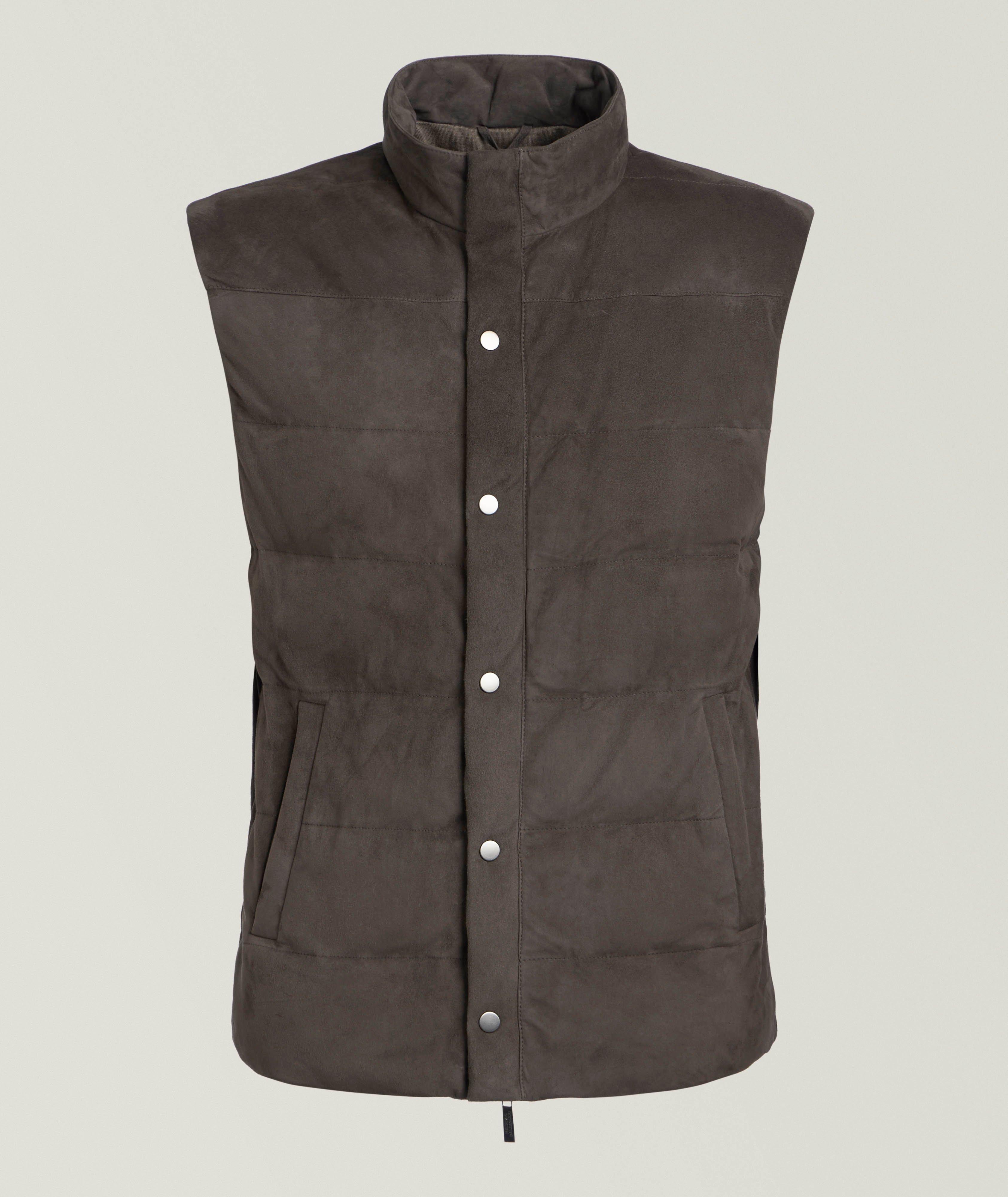 Gilet en suède rembourré de duvet image 0
